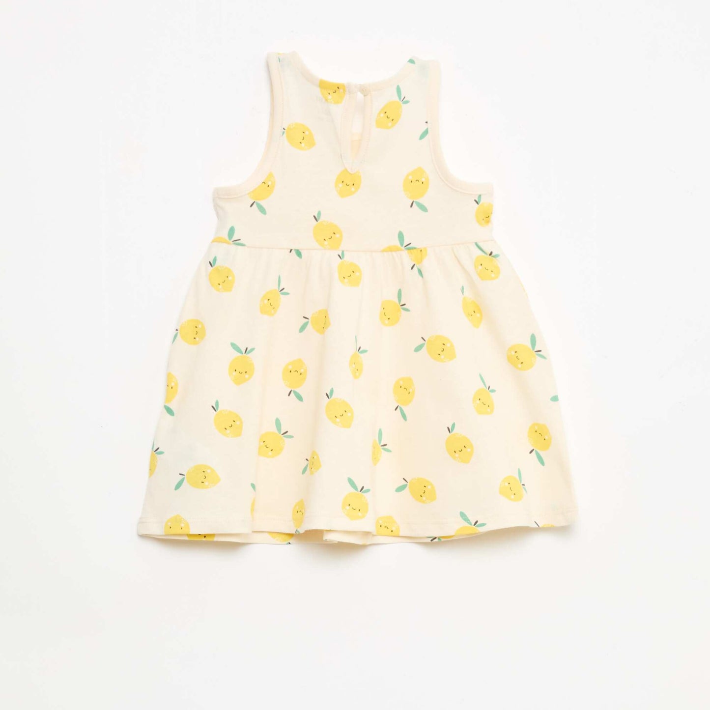 Sleeveless dress with message WHITE