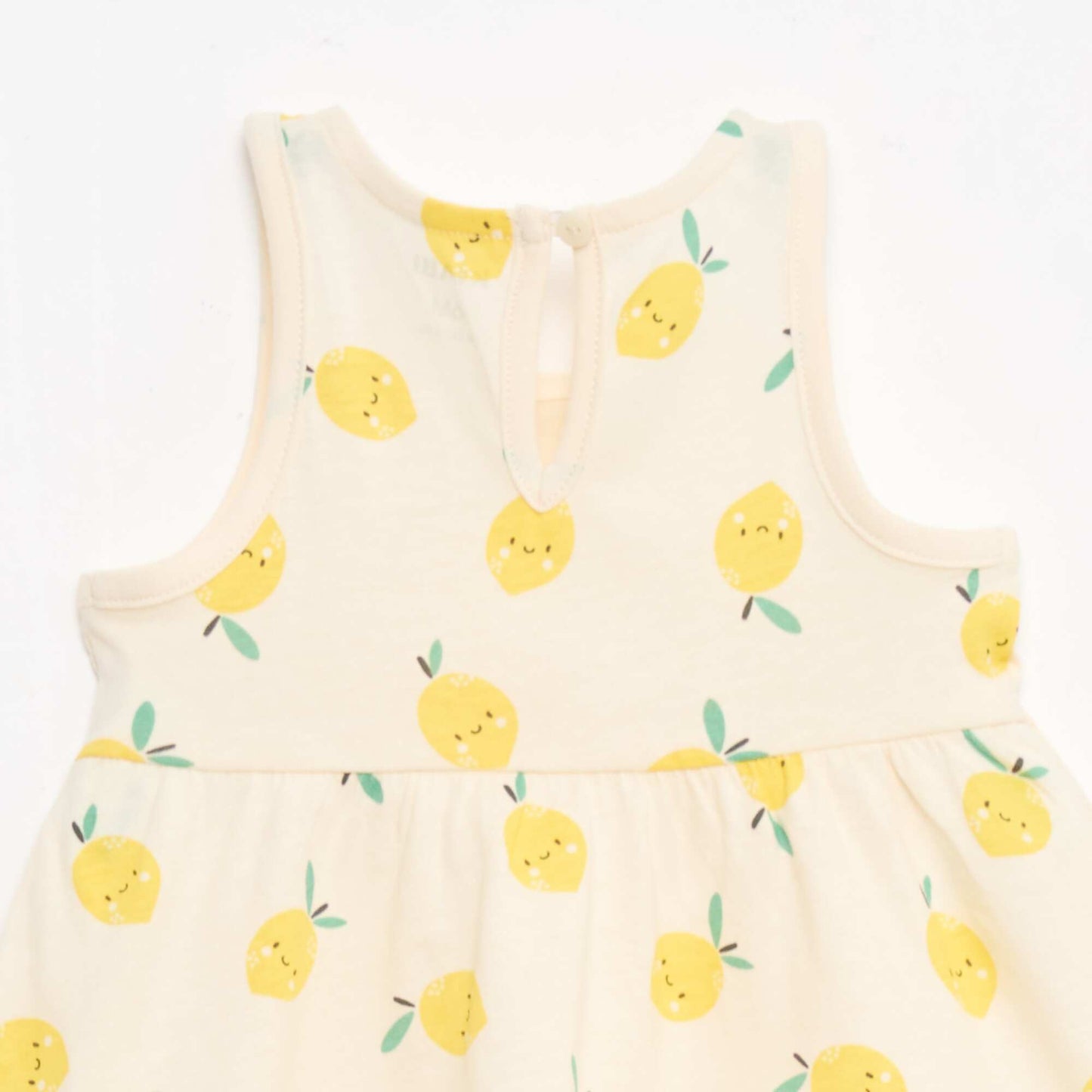 Sleeveless dress with message WHITE