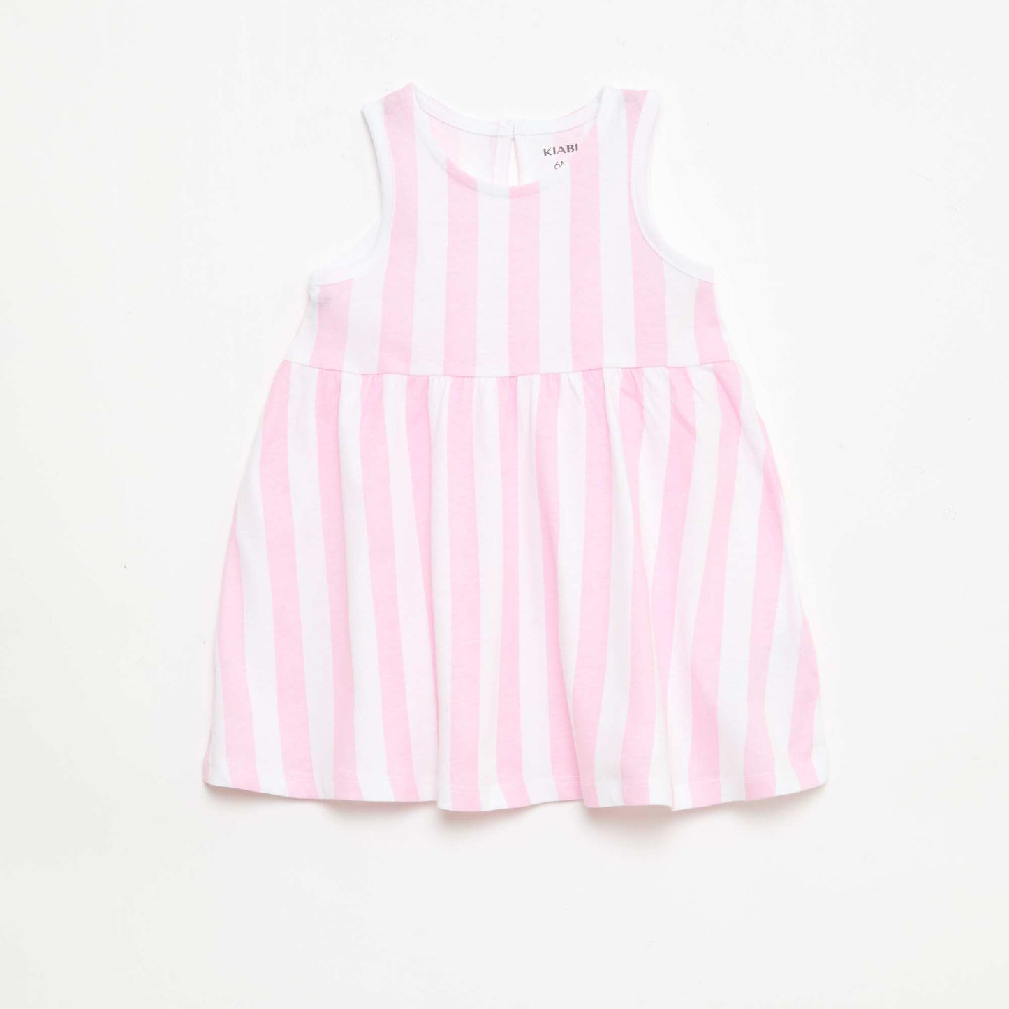 Sleeveless dress with message PINK