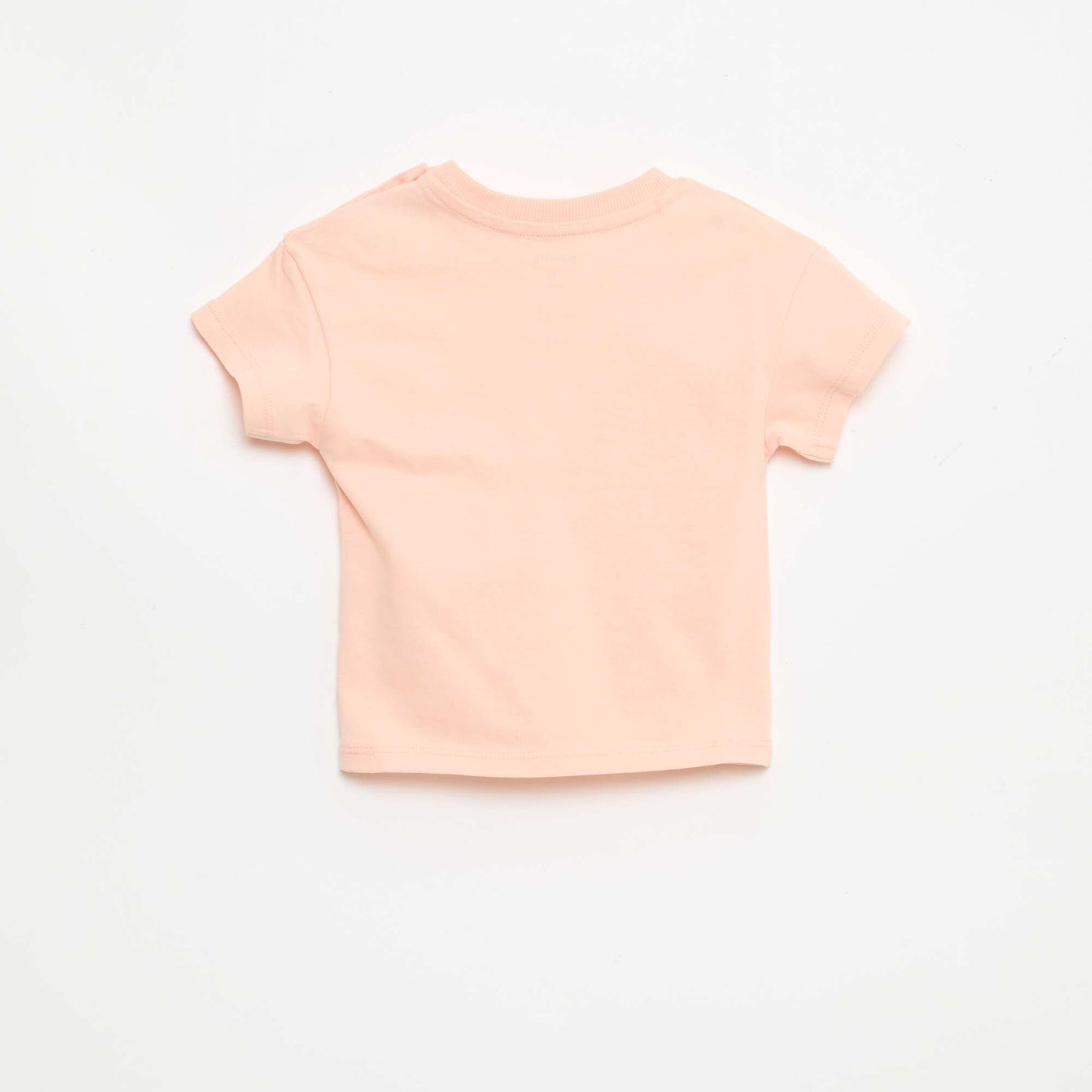 Short-sleeved cotton jersey T-shirt with chest patch PINK