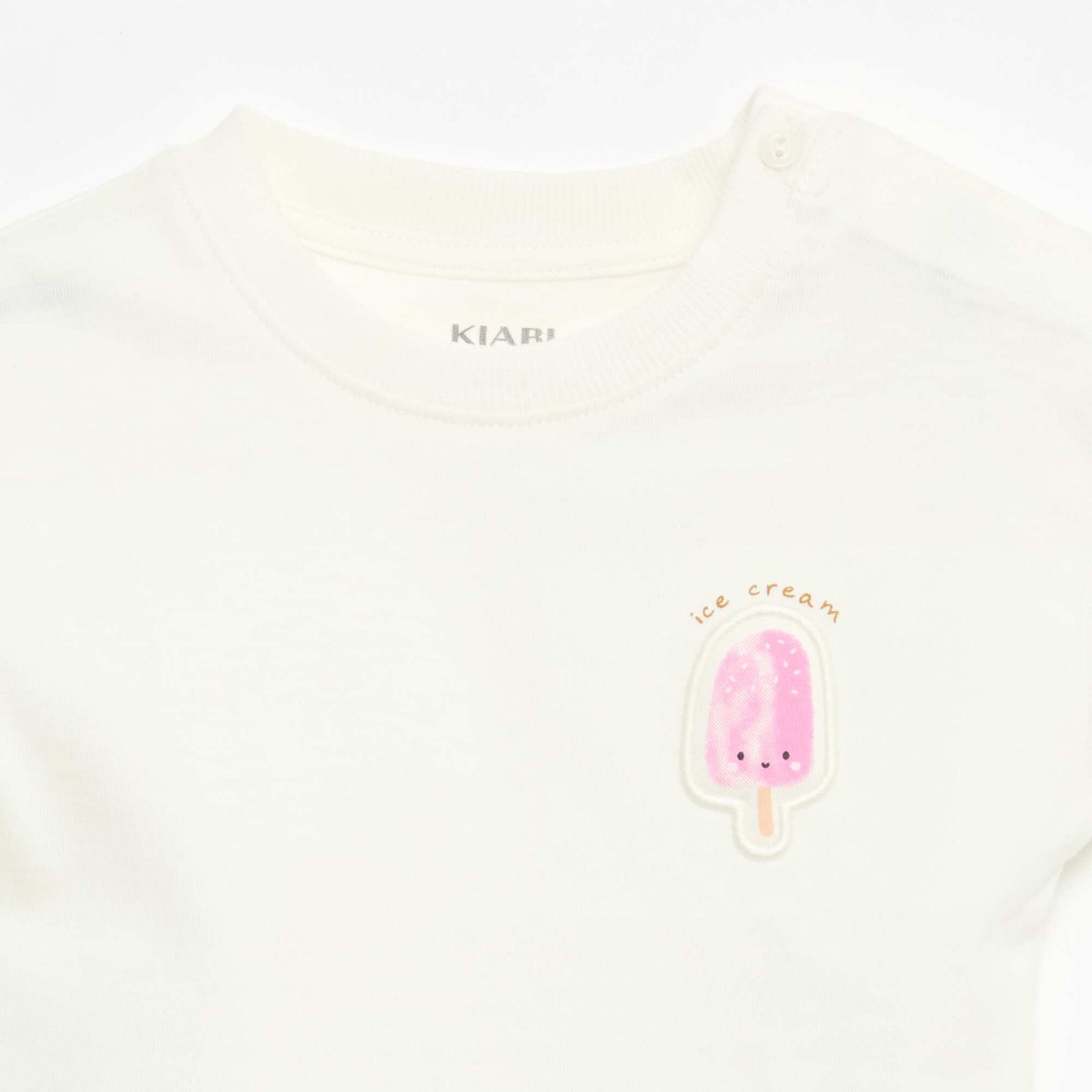 Short-sleeved cotton jersey T-shirt with chest patch WHITE