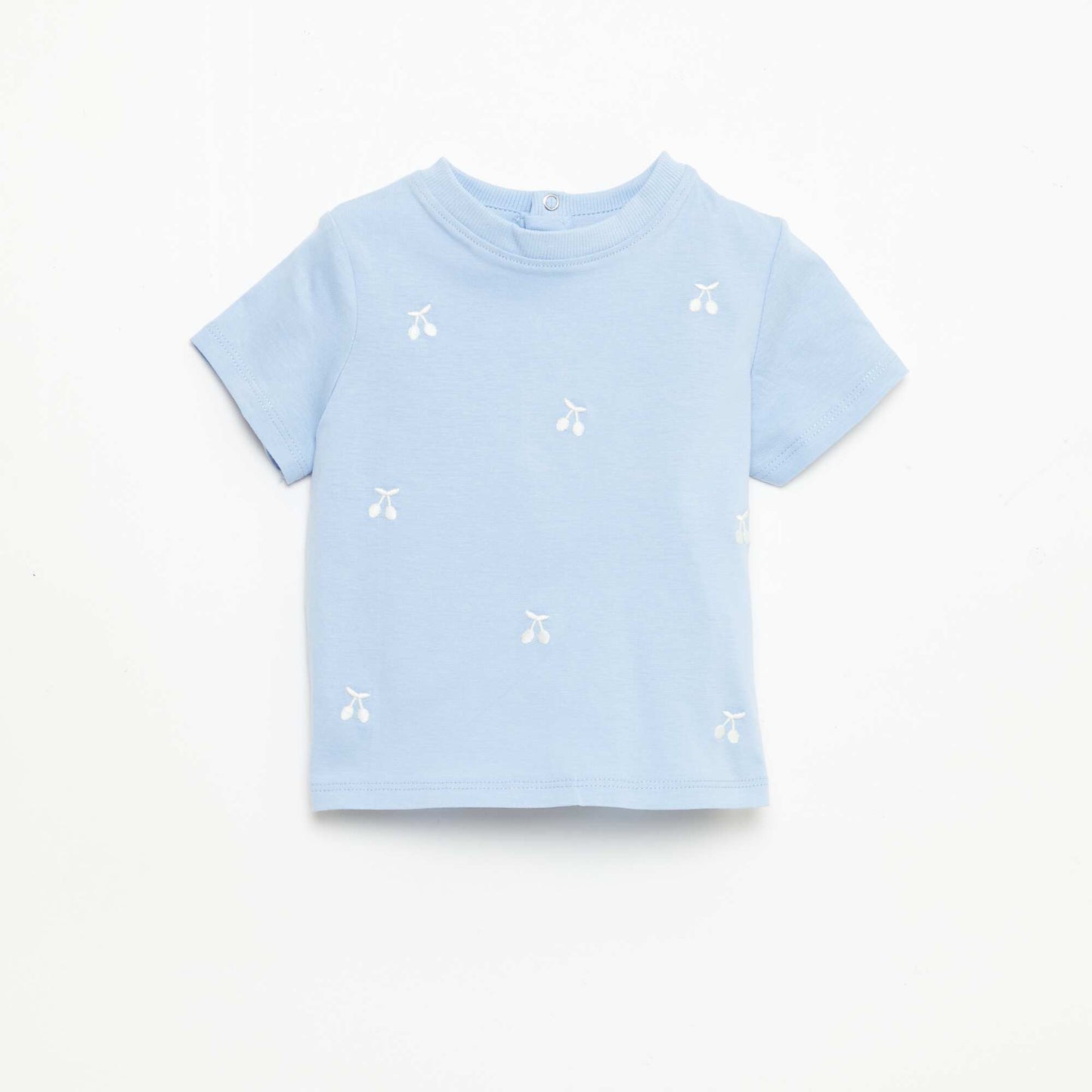 Short-Sleeved T-Shirt with Embroidery BLUE