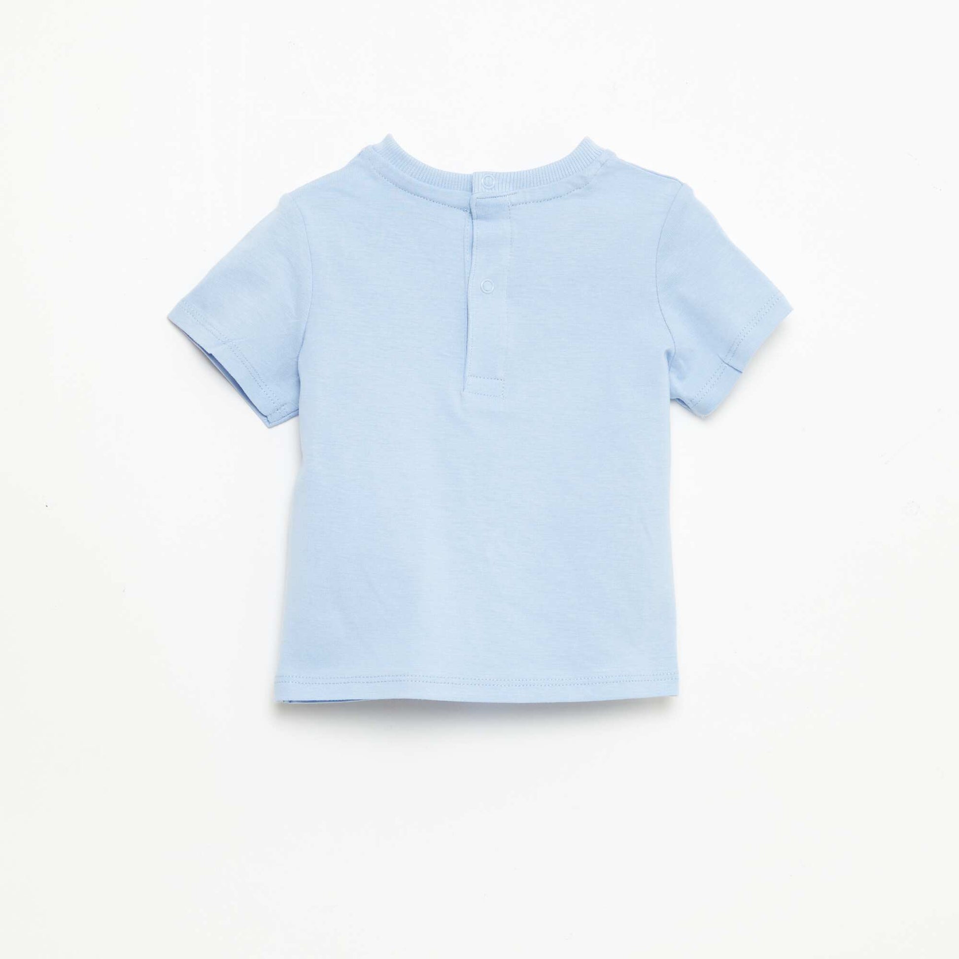 Short-Sleeved T-Shirt with Embroidery BLUE