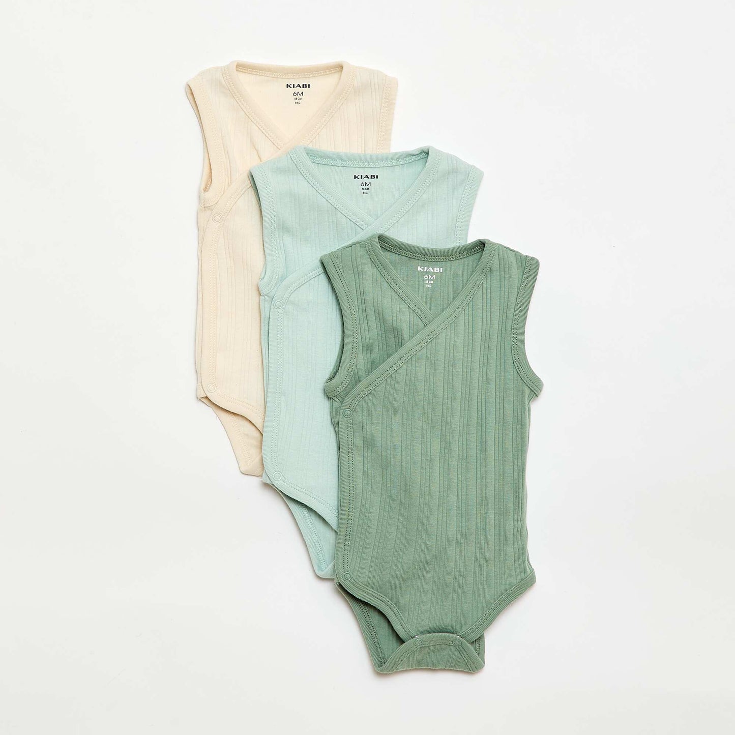 3-pack of ribbed bodysuits GREEN