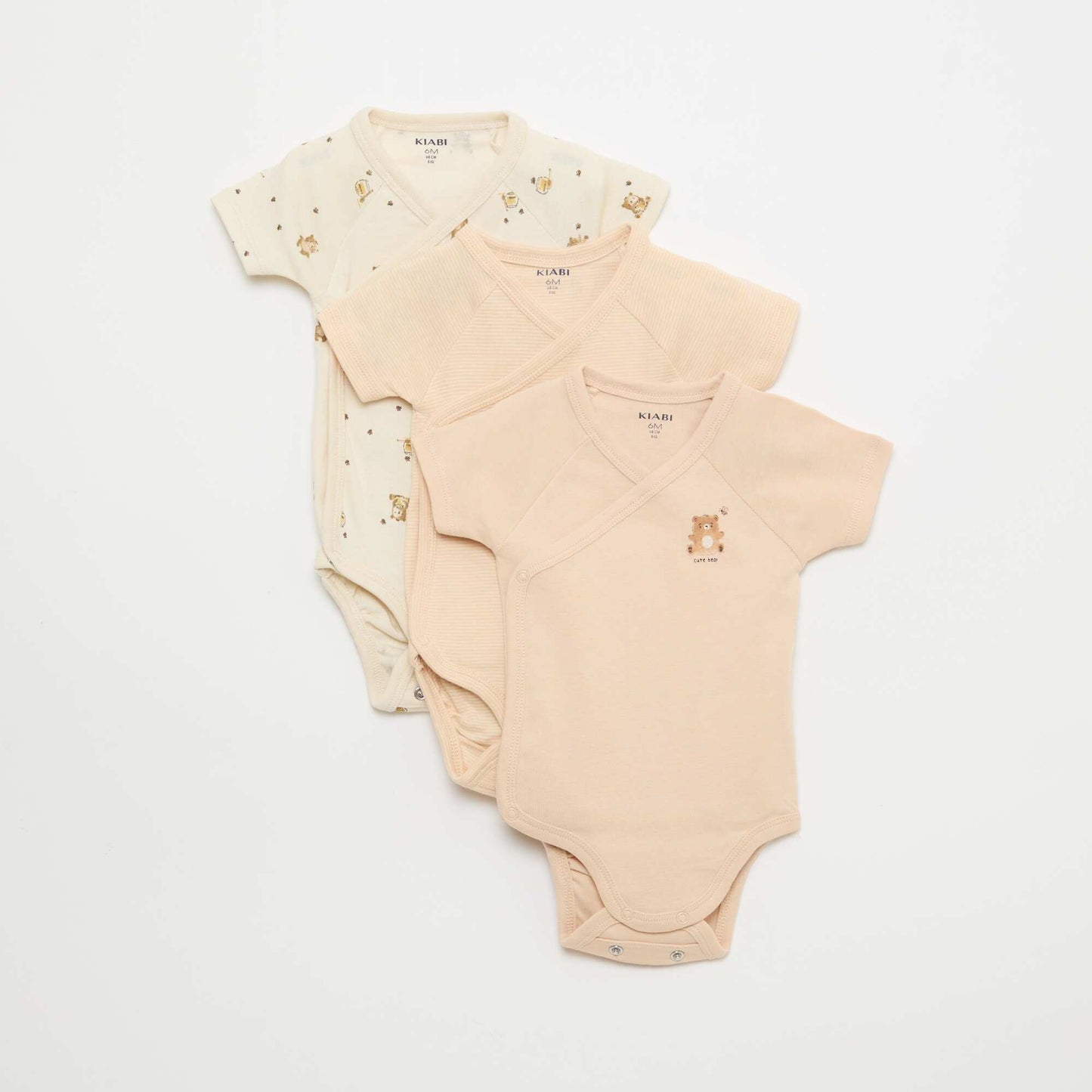 3-Pack of Short-Sleeve Convertible Bodysuits YELLOW