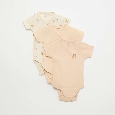 3-Pack of Short-Sleeve Convertible Bodysuits YELLOW