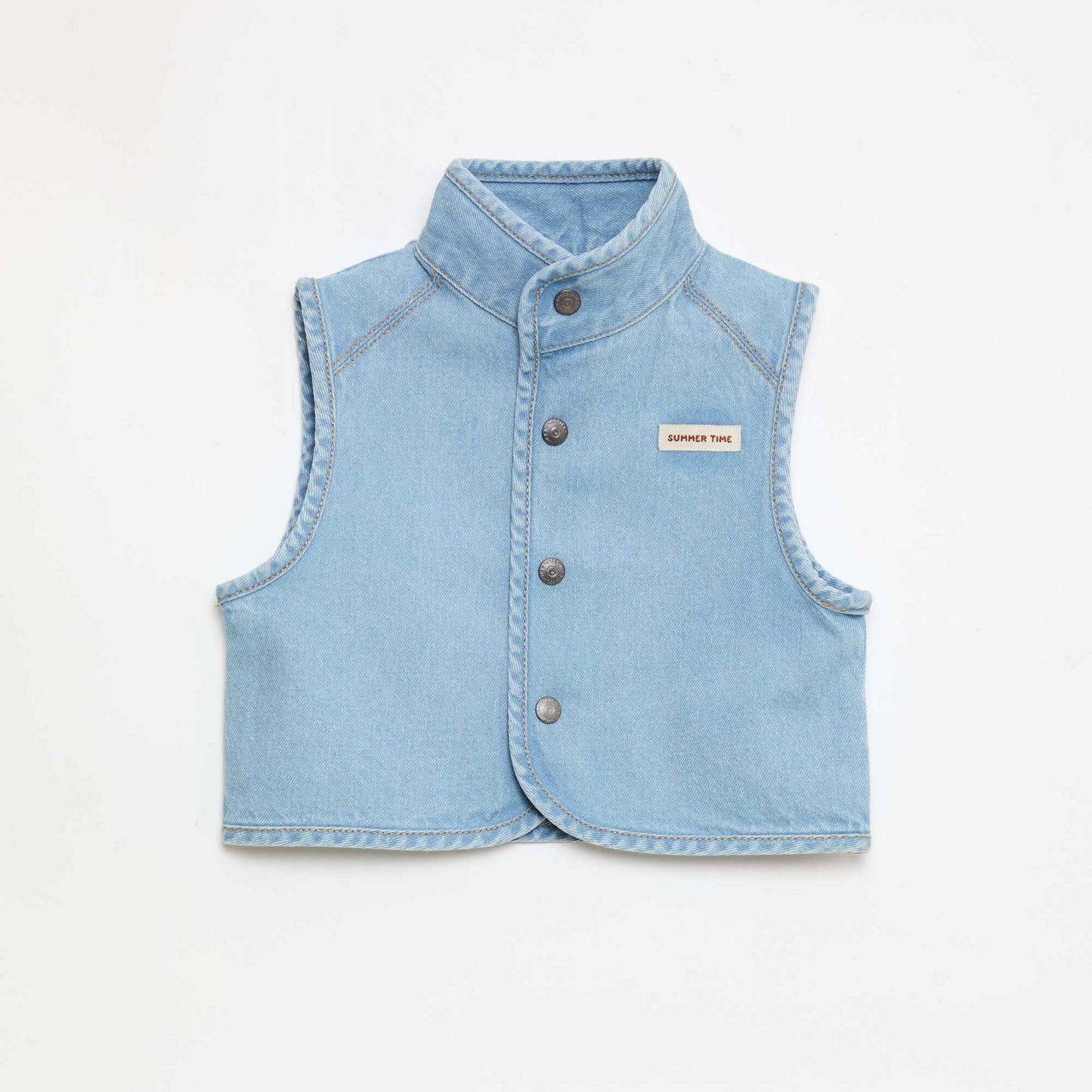 Sleeveless Denim Shirt in Cotton BLUE
