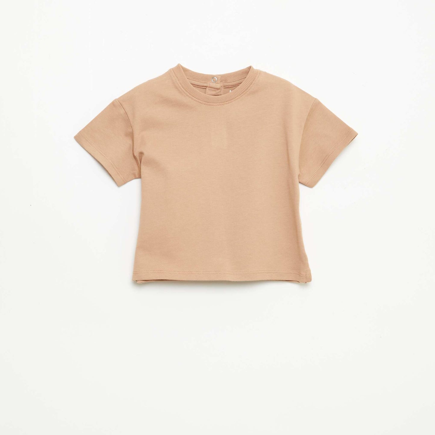 Sleeveless Plain T-shirt BEIGE