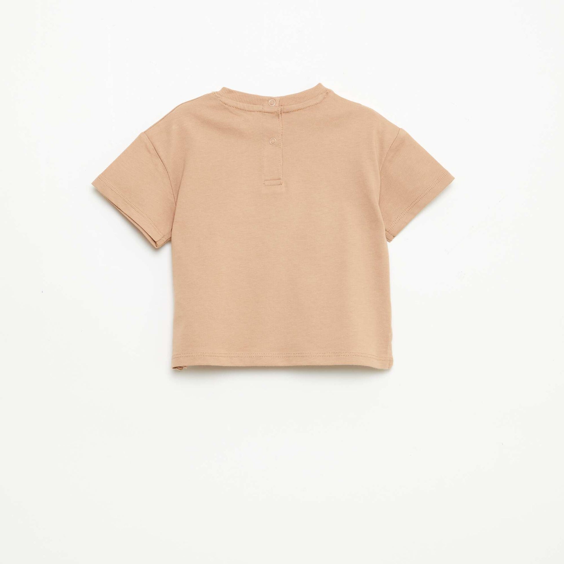 Sleeveless Plain T-shirt BEIGE