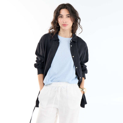 Long Plain Shirt BLACK