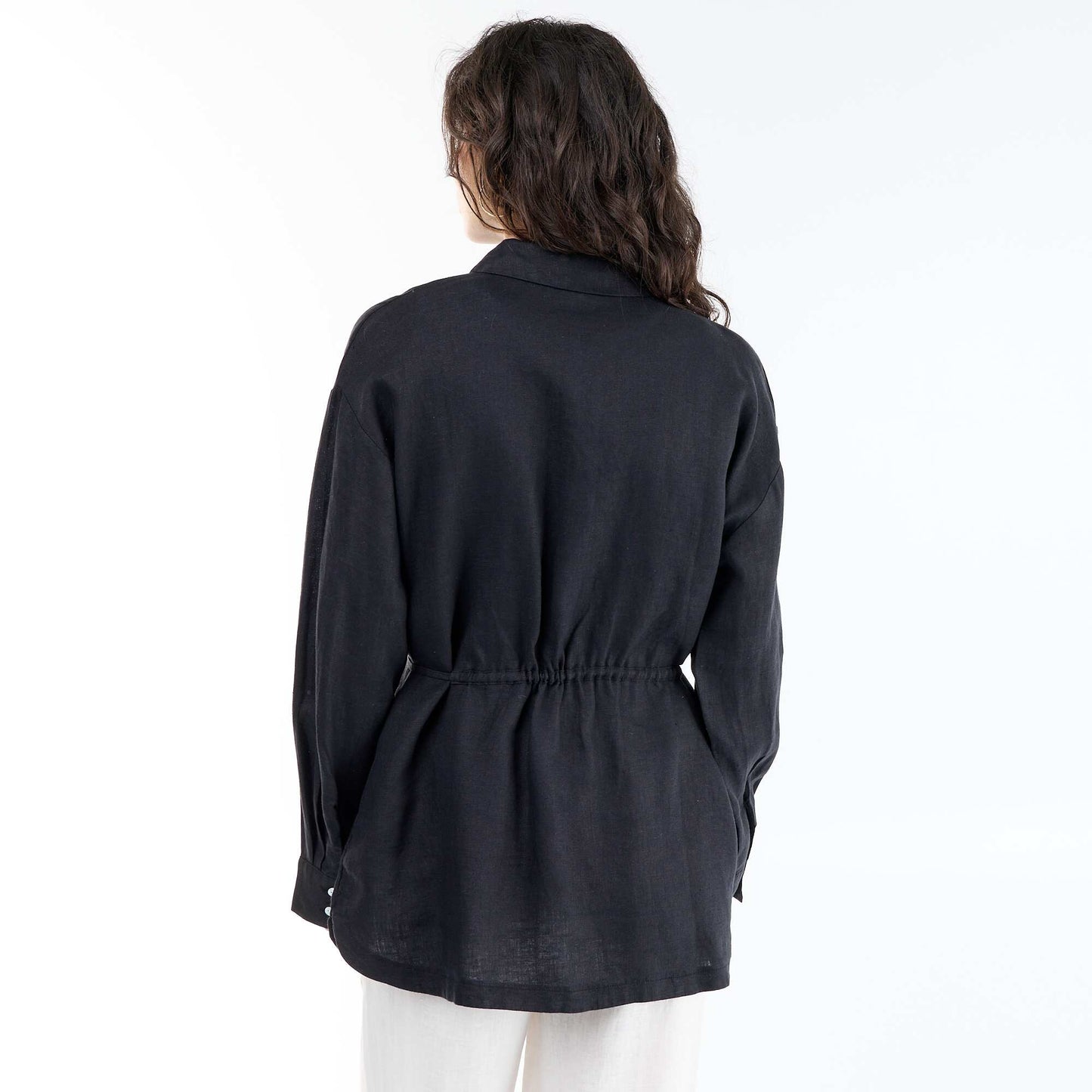 Long Plain Shirt BLACK