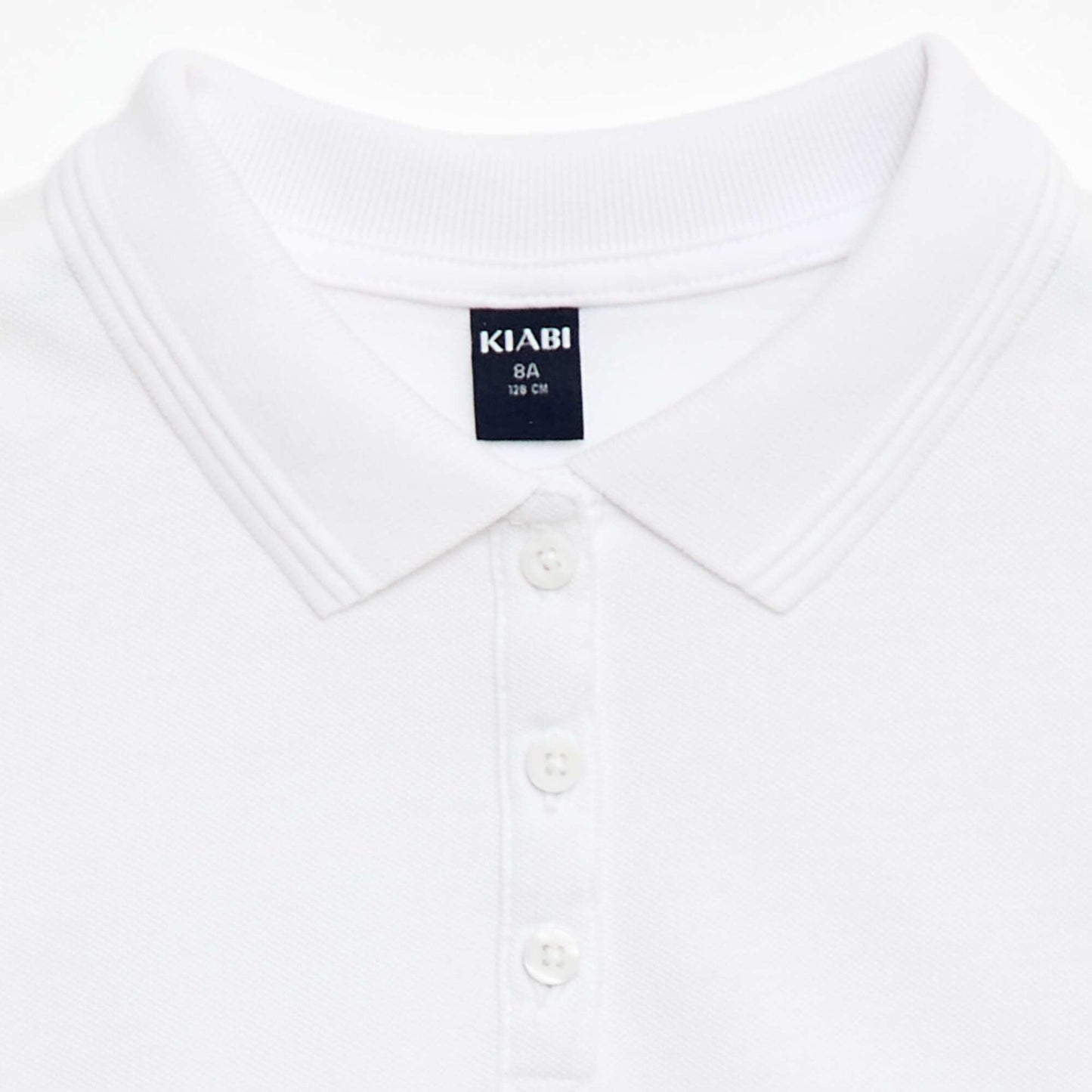 Plain Cotton Short-Sleeve Polo Shirt WHITE