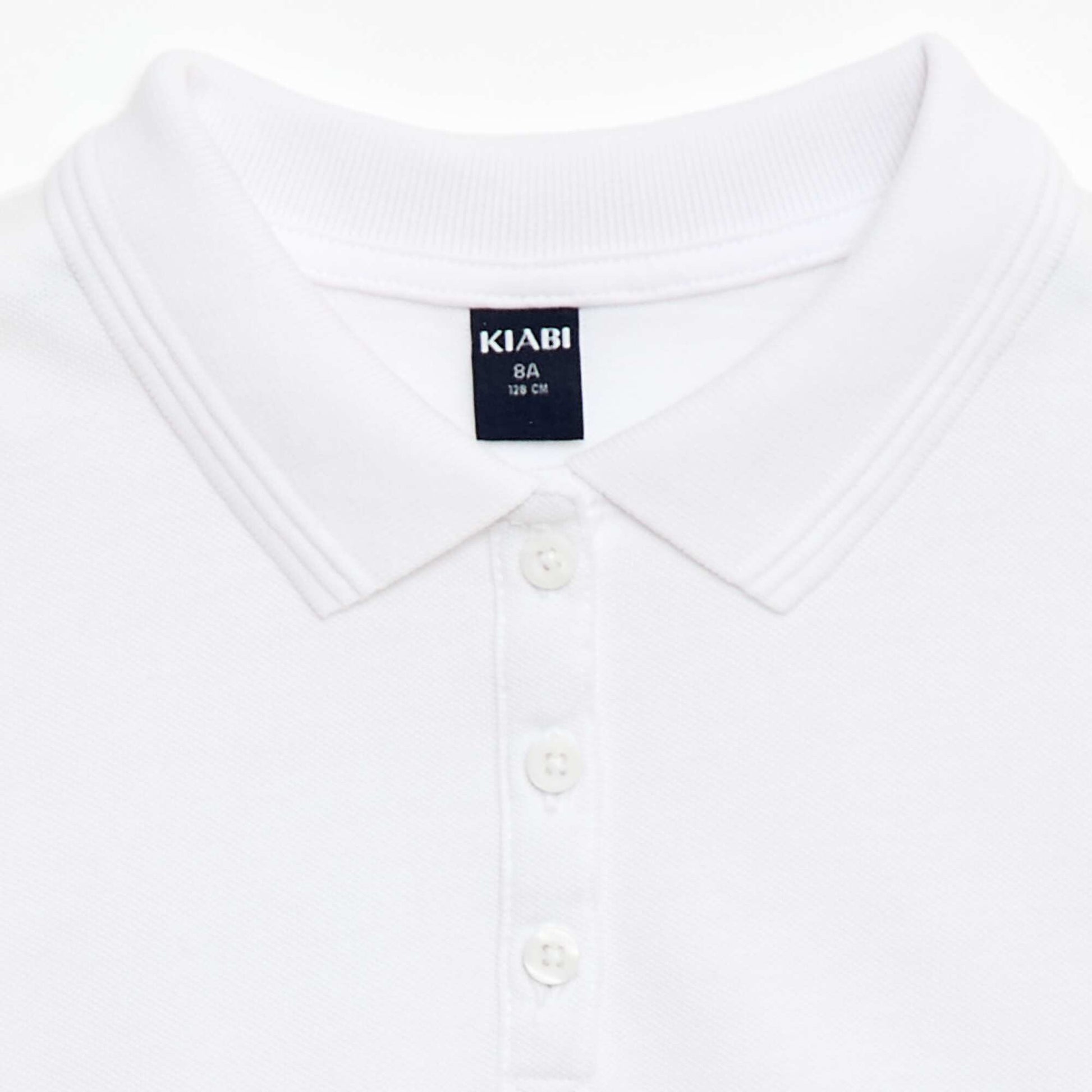 Plain Cotton Short-Sleeve Polo Shirt WHITE