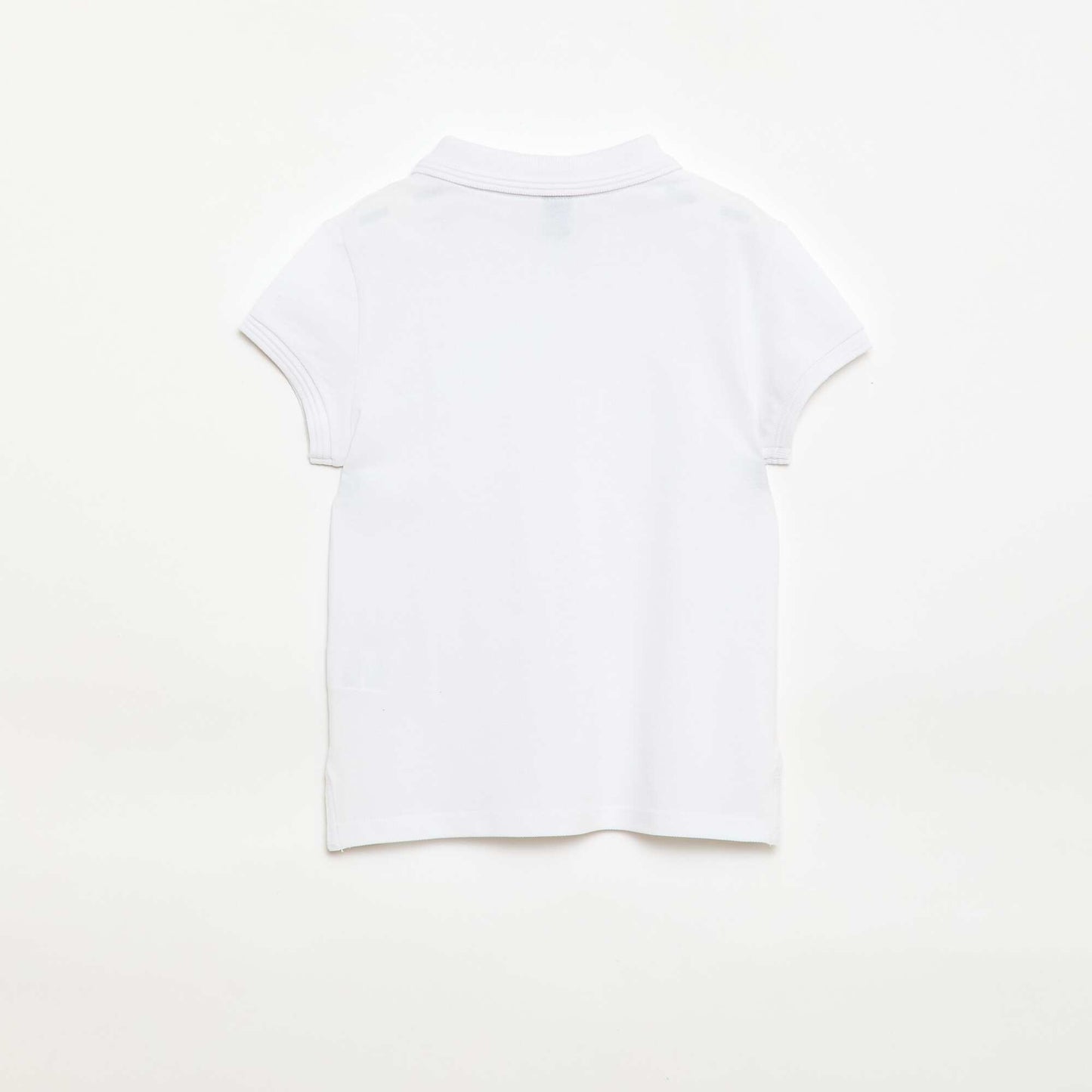Plain Cotton Short-Sleeve Polo Shirt WHITE
