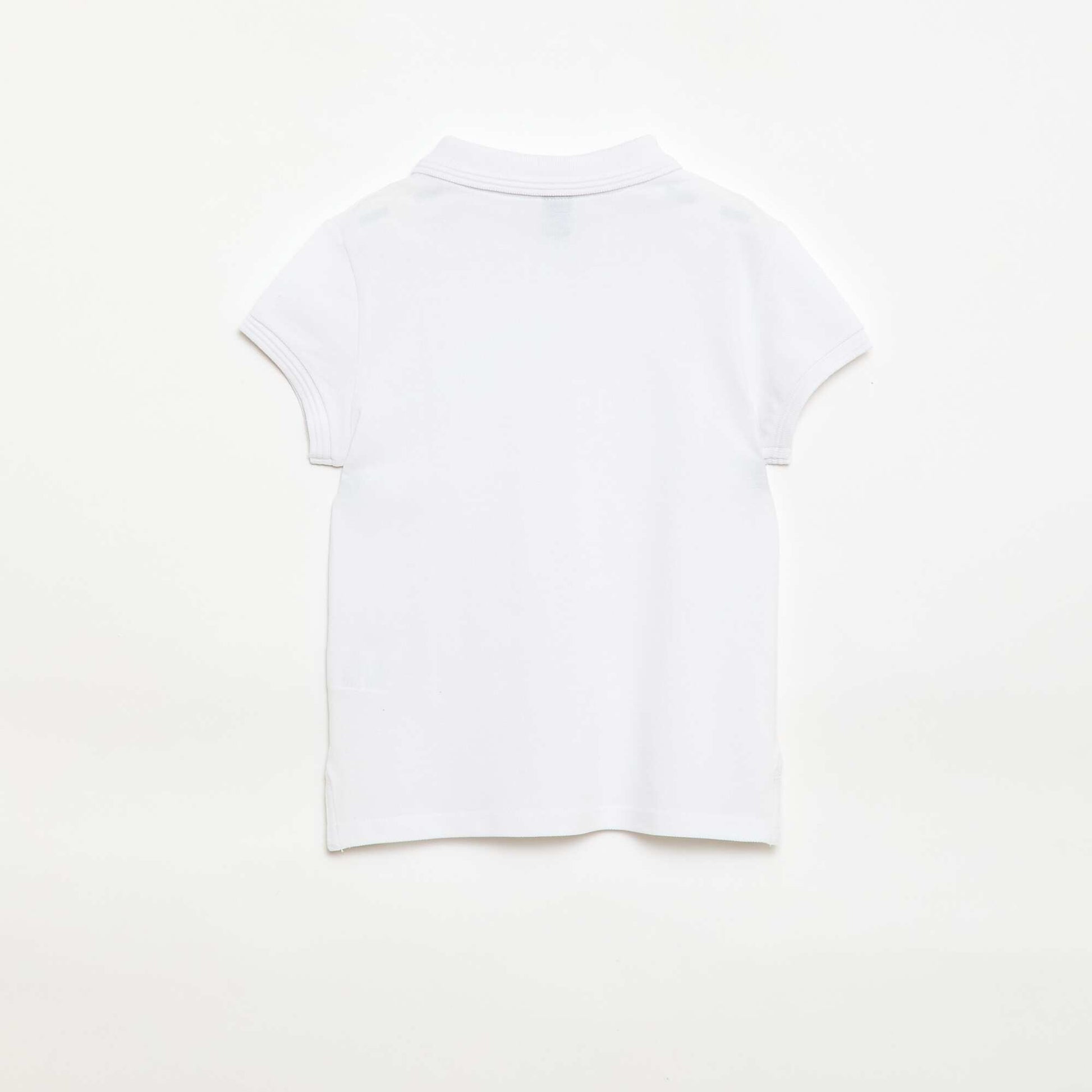 Plain Cotton Short-Sleeve Polo Shirt WHITE