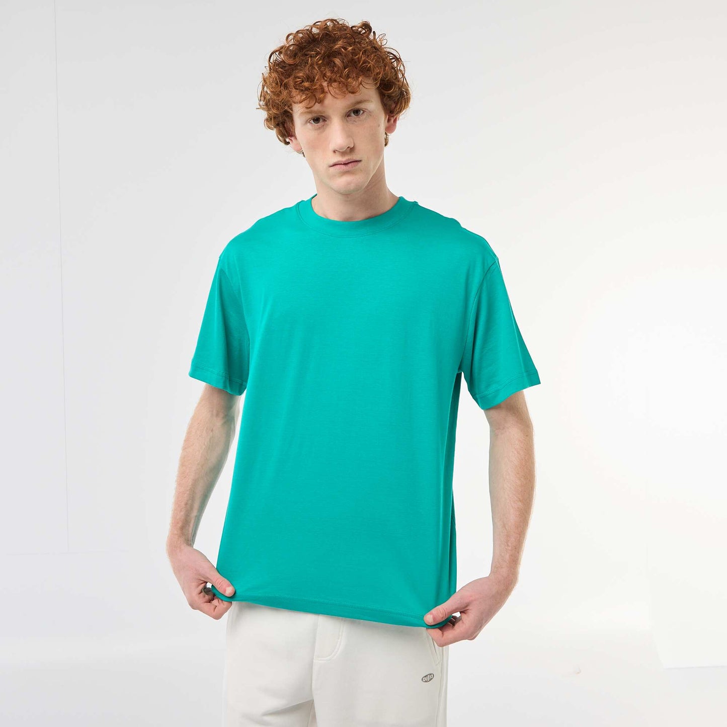 Plain Cotton Short-Sleeve T-Shirt GREEN
