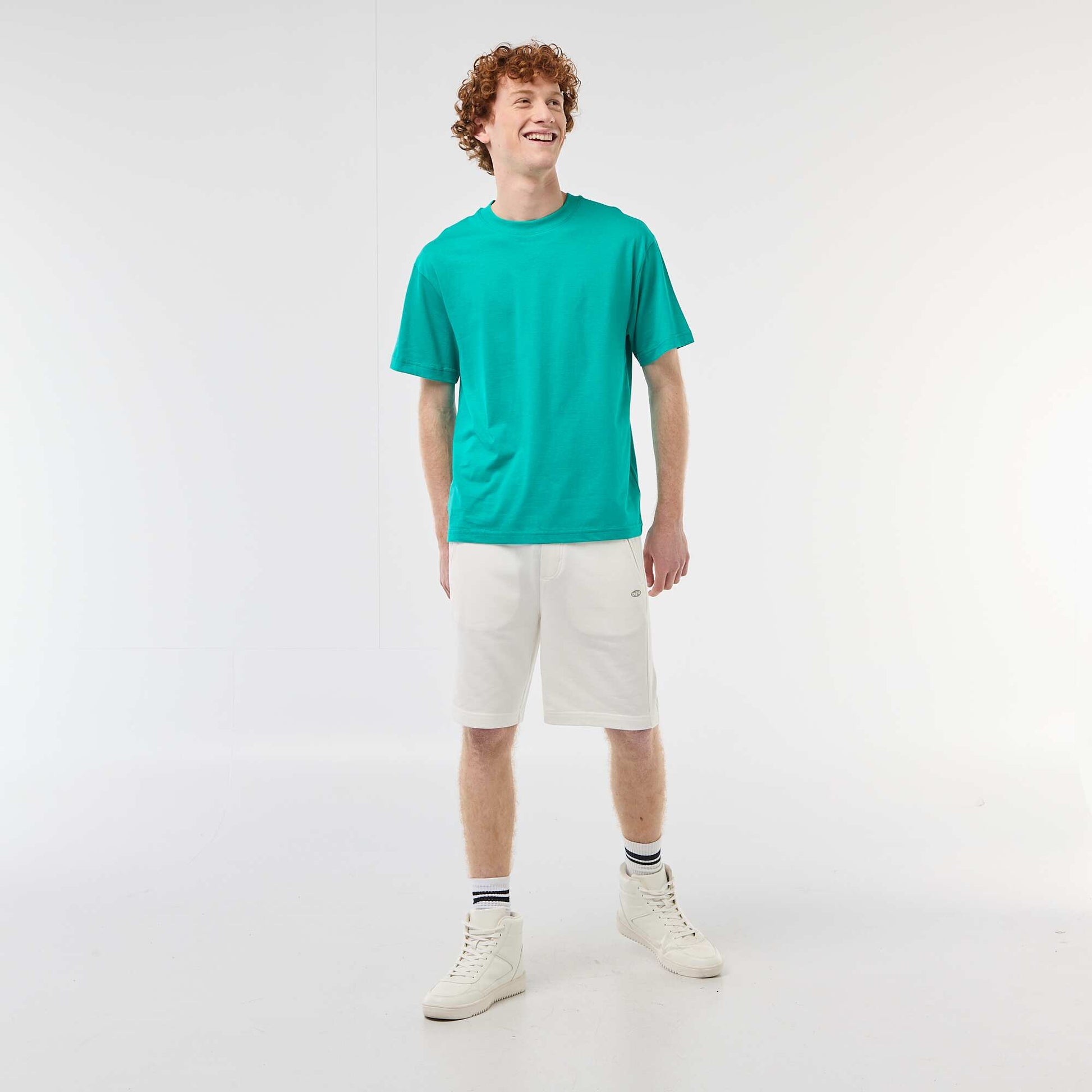 Plain Cotton Short-Sleeve T-Shirt GREEN