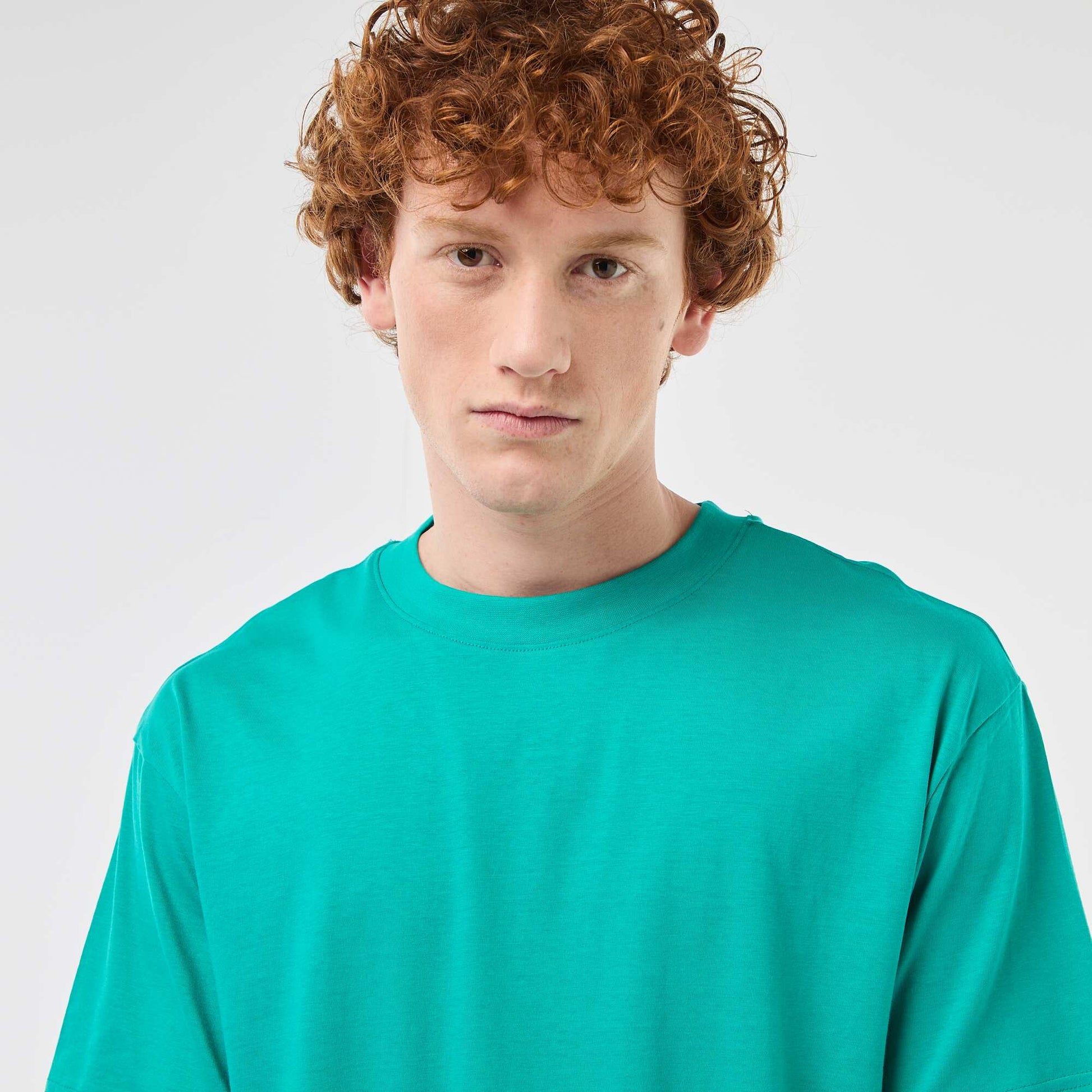 Plain Cotton Short-Sleeve T-Shirt GREEN
