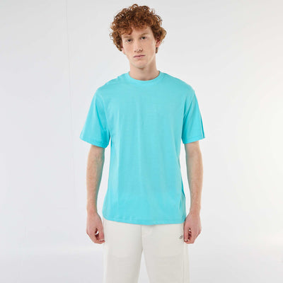 Plain Cotton Short-Sleeve T-Shirt BLUE