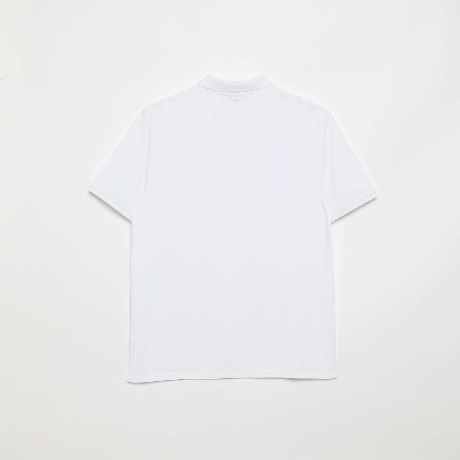 Plain Cotton Short-Sleeve Polo Shirt WHITE