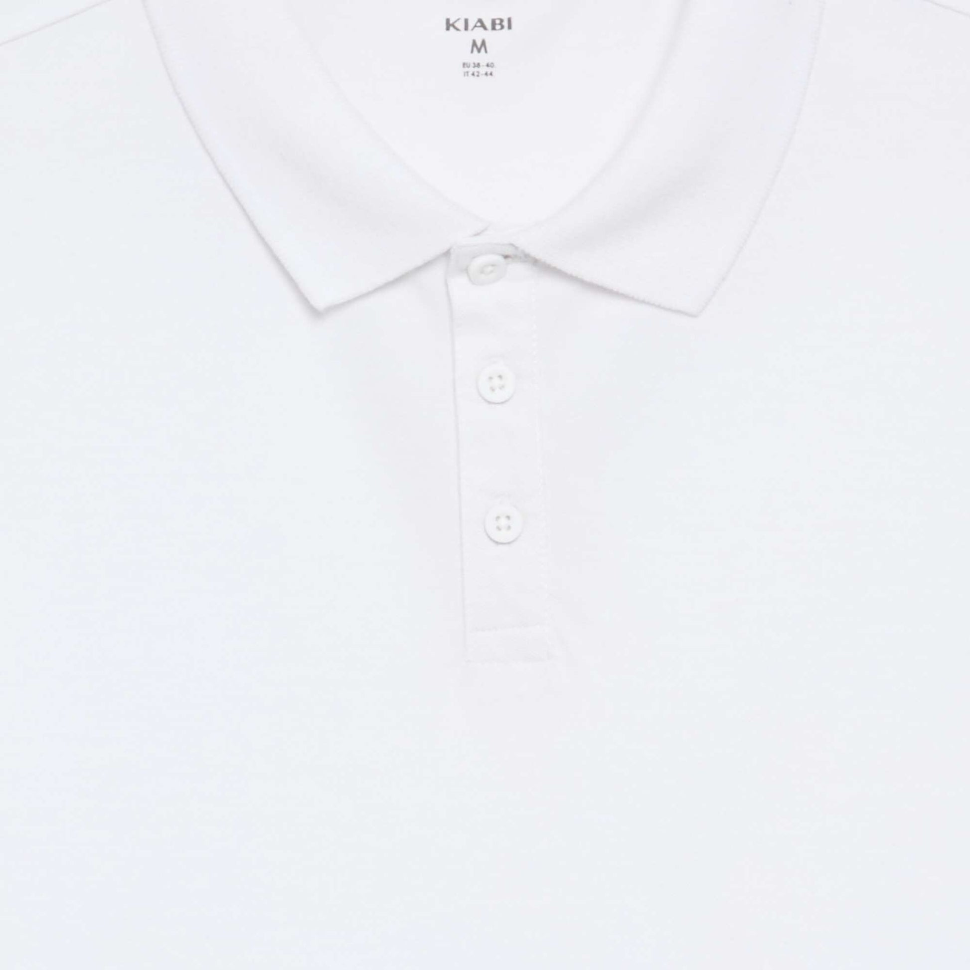 Plain Cotton Short-Sleeve Polo Shirt WHITE