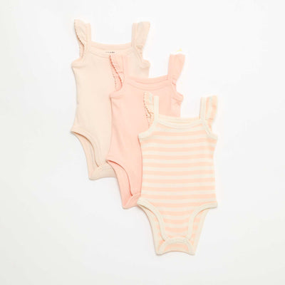 3-Pack Sleeveless Bodysuits ORANGE