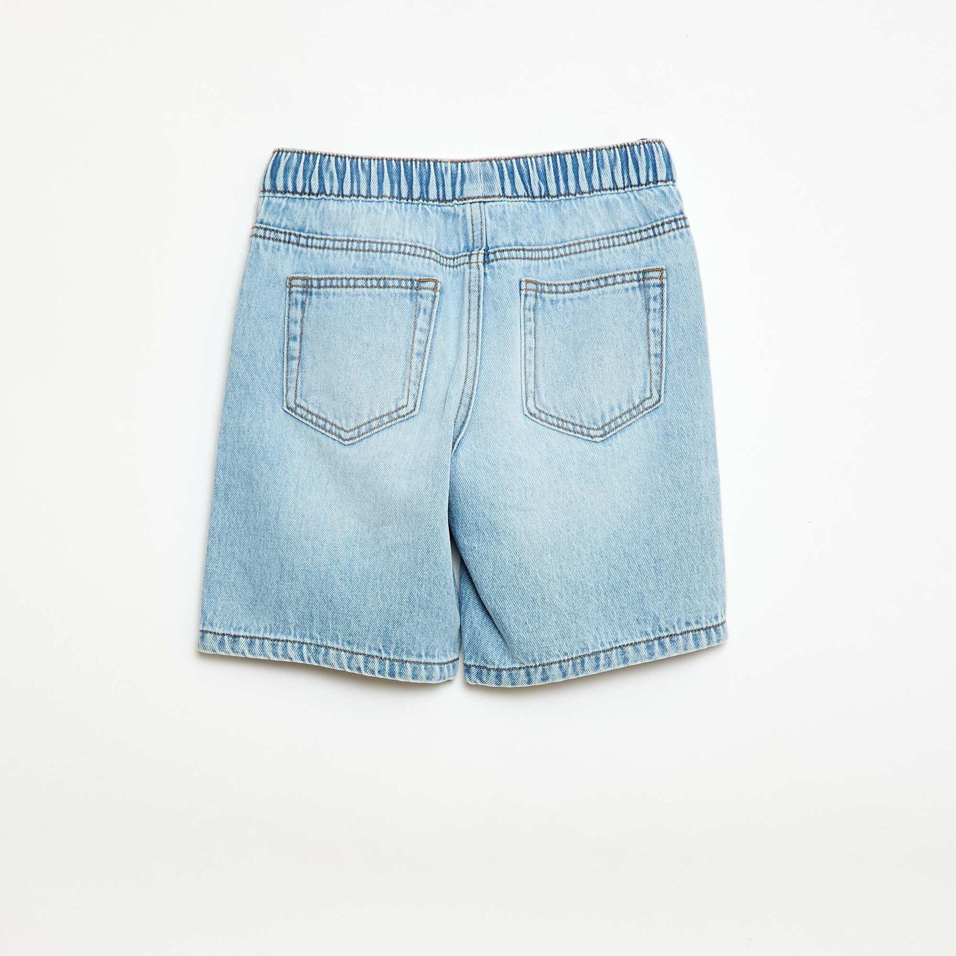 Elasticated Denim Shorts BLUE