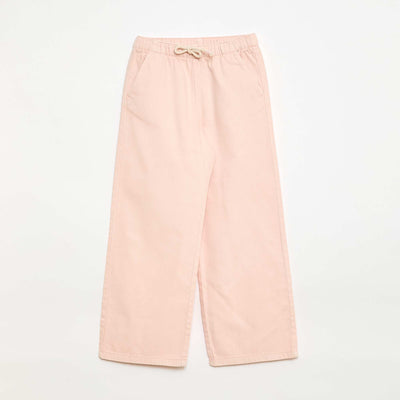 Twill trousers with drawstrings PINK