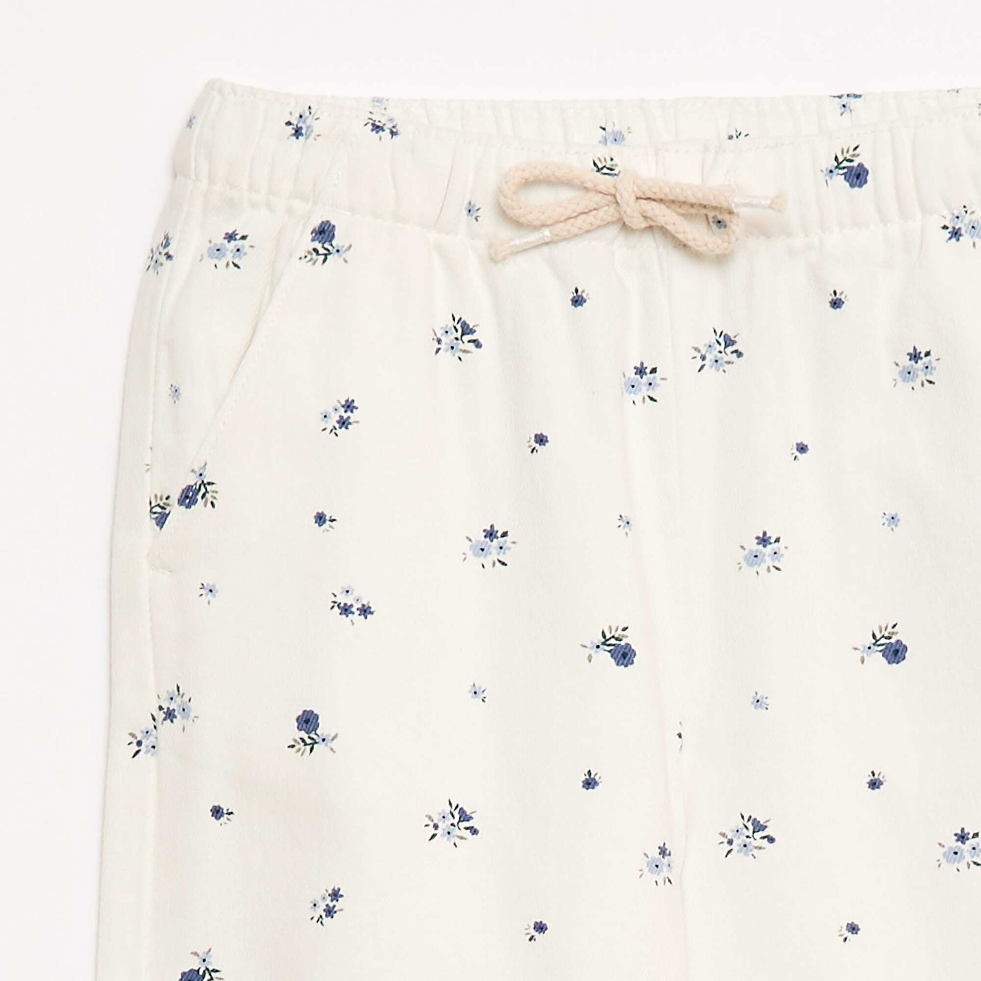 Twill trousers with drawstrings WHITE