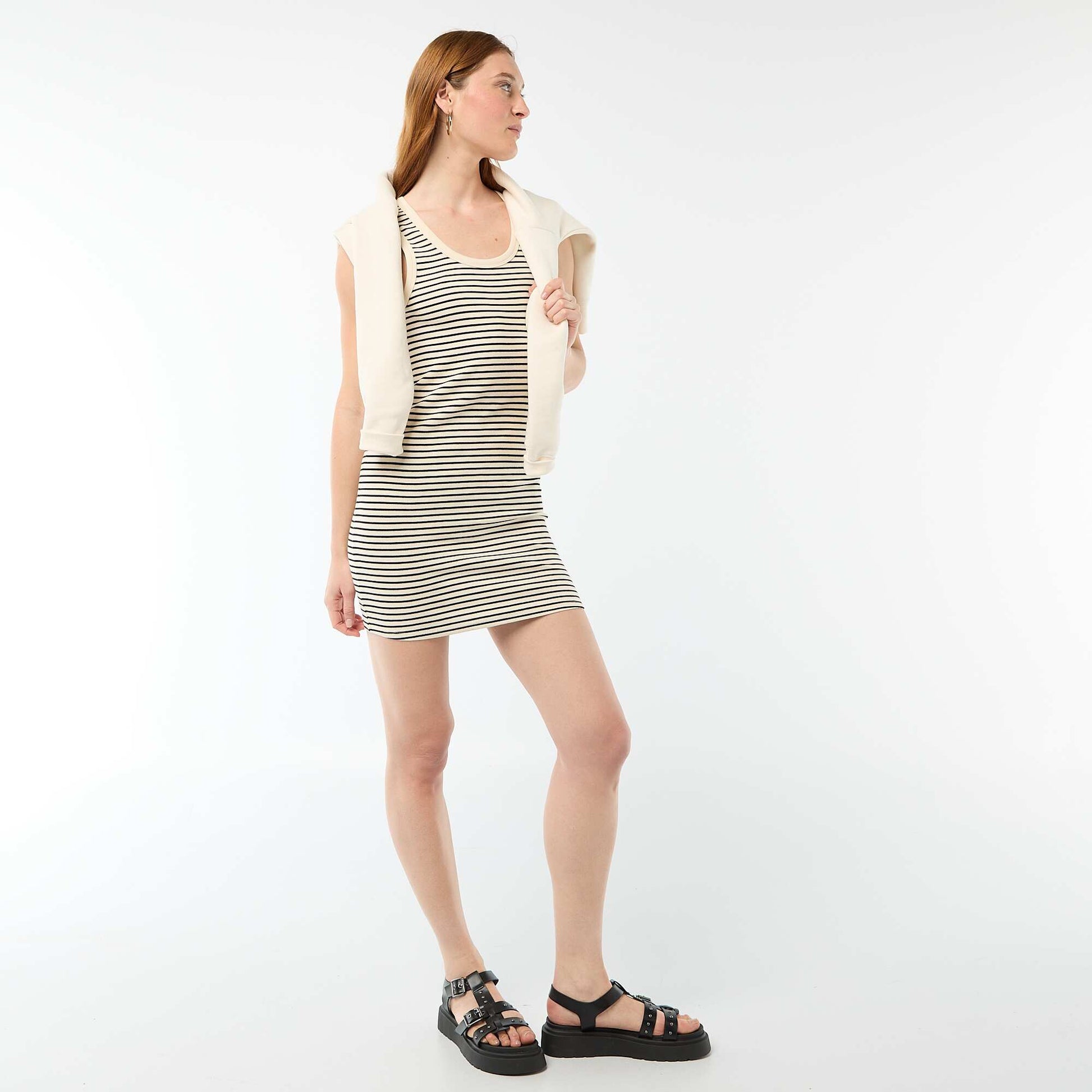 Tank Top Style Midi Dress WHITE