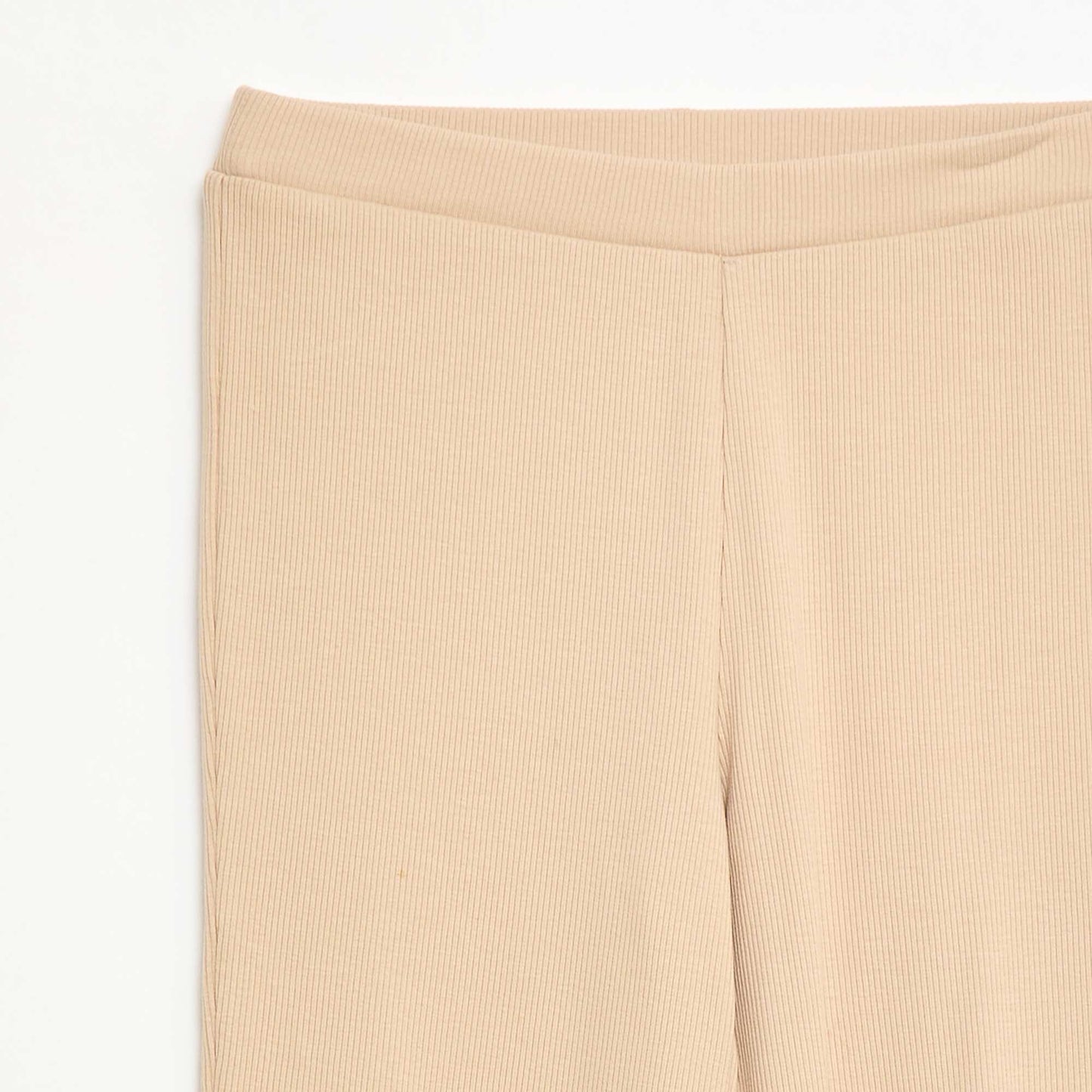 Ribbed Flare Leggings BEIGE