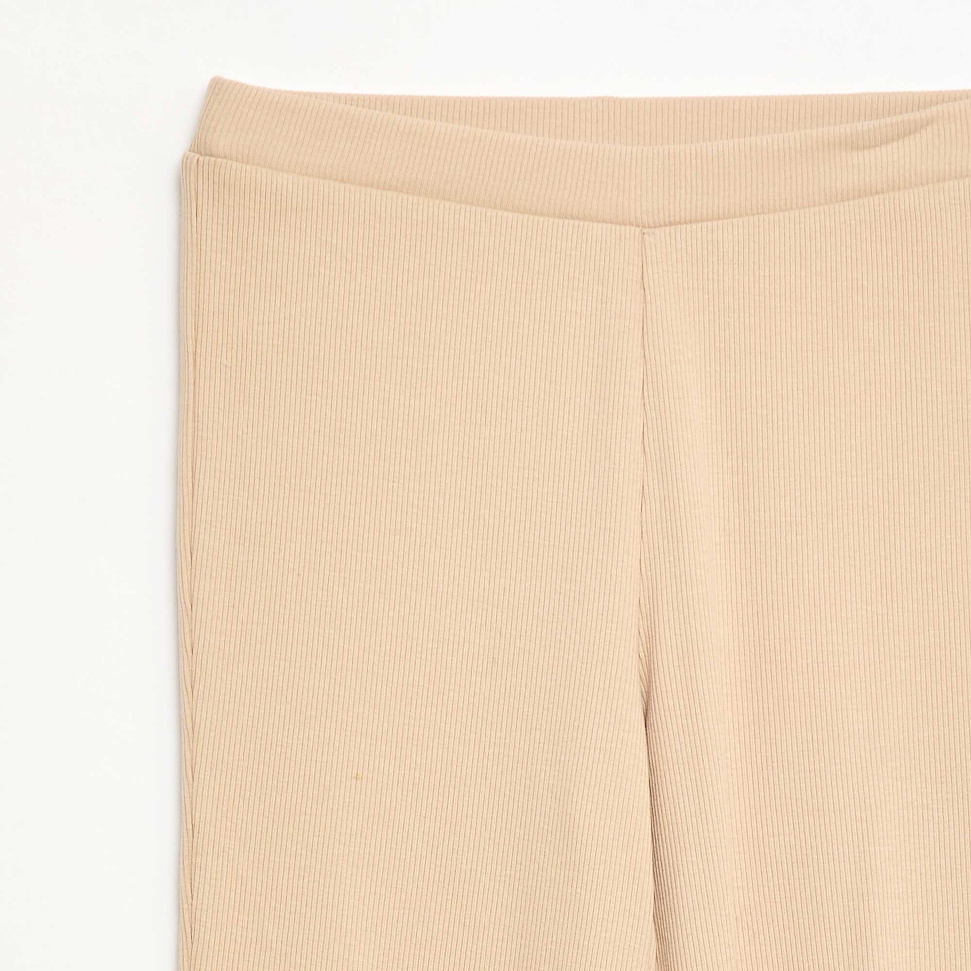 Ribbed Flare Leggings BEIGE