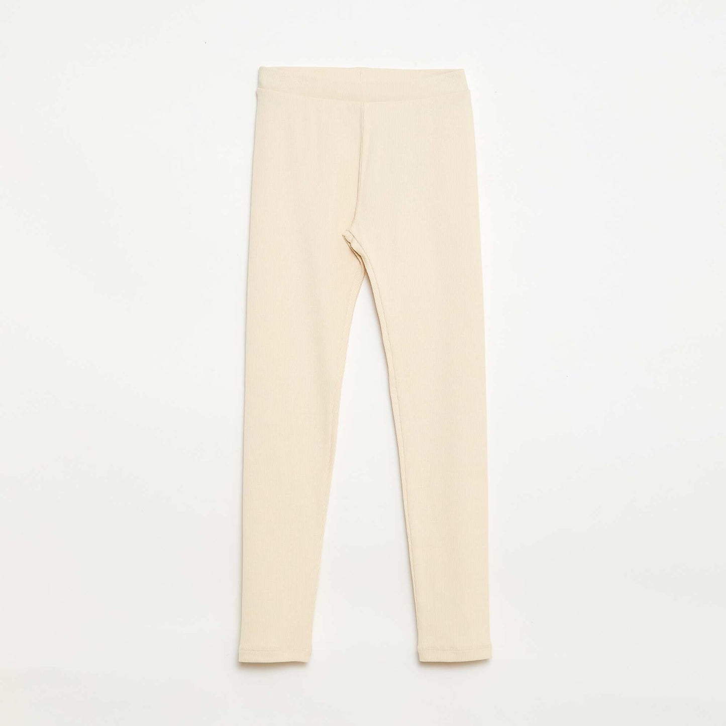 Plain Cotton Knit Leggings WHITE