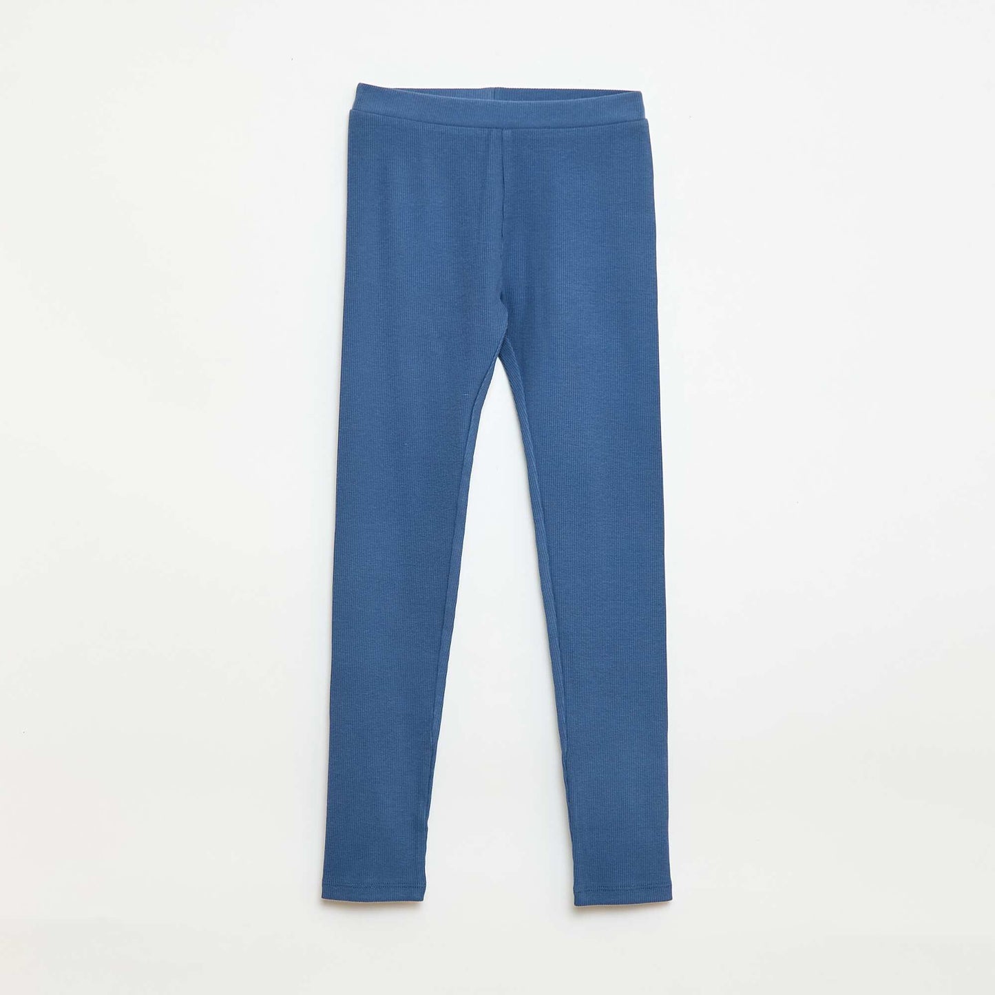 Plain Cotton Knit Leggings BLUE