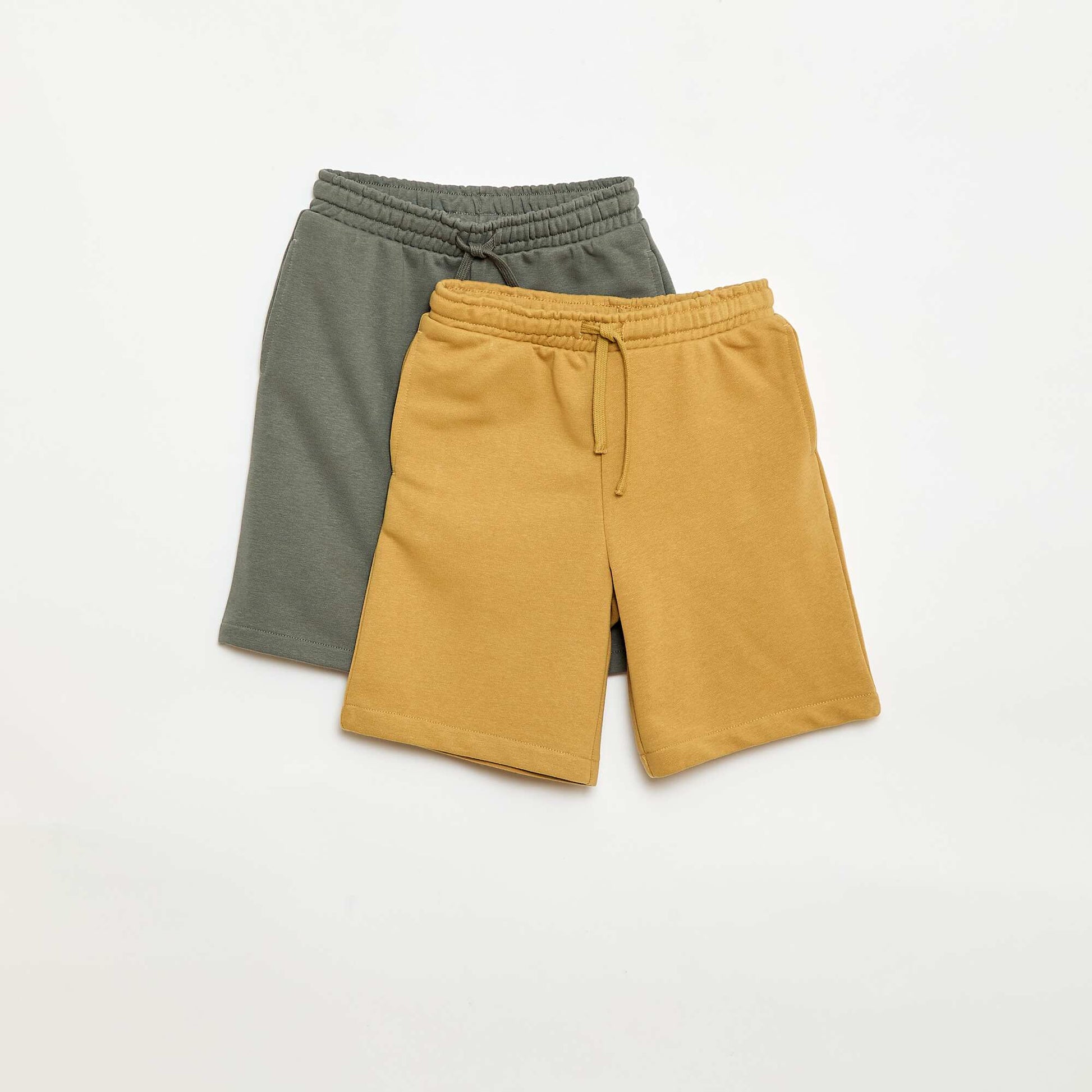 2-Pack of Plain Cotton Shorts YELLOW