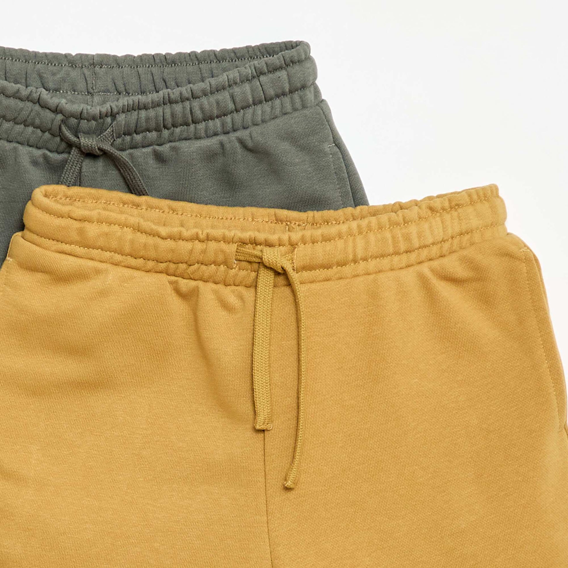 2-Pack of Plain Cotton Shorts YELLOW