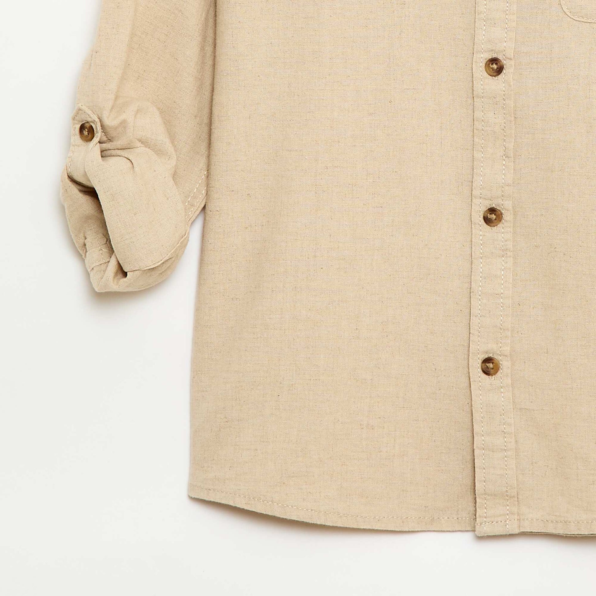 Striped linen blend shirt WHITE