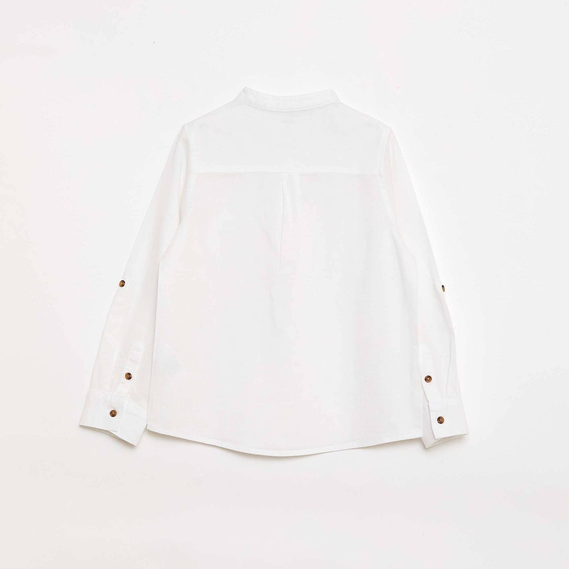 Striped linen blend shirt WHITE