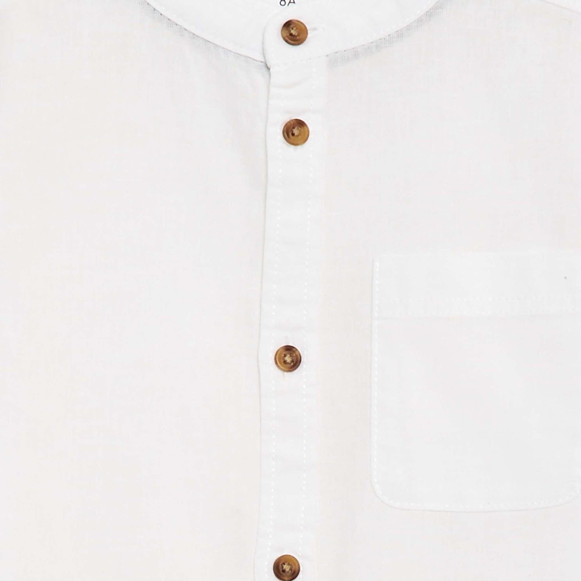 Striped linen blend shirt WHITE
