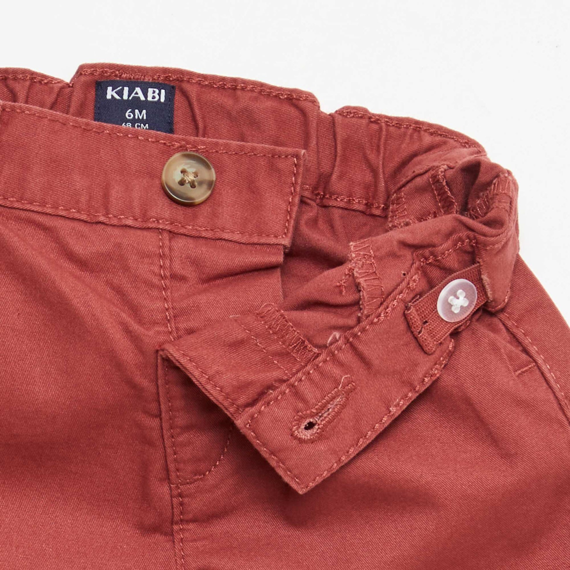 Chino Shorts with Adjustable Waist RED