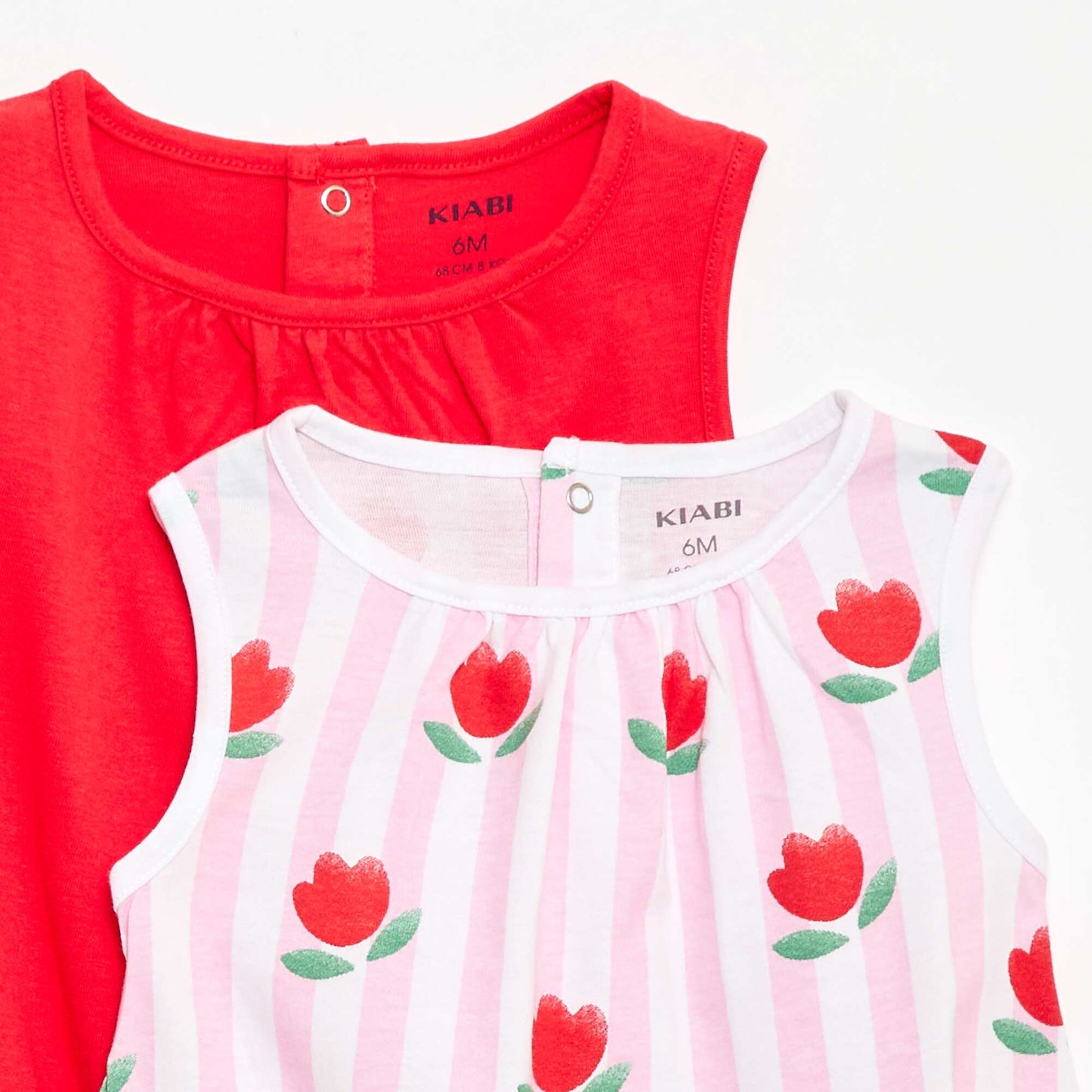 2-Pack Sleeveless Rompers PINK