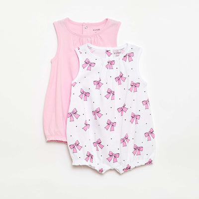 2-Pack Sleeveless Rompers WHITE