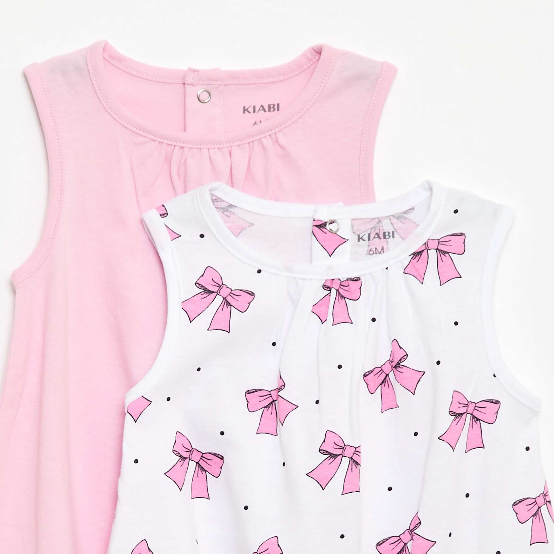 2-Pack Sleeveless Rompers WHITE