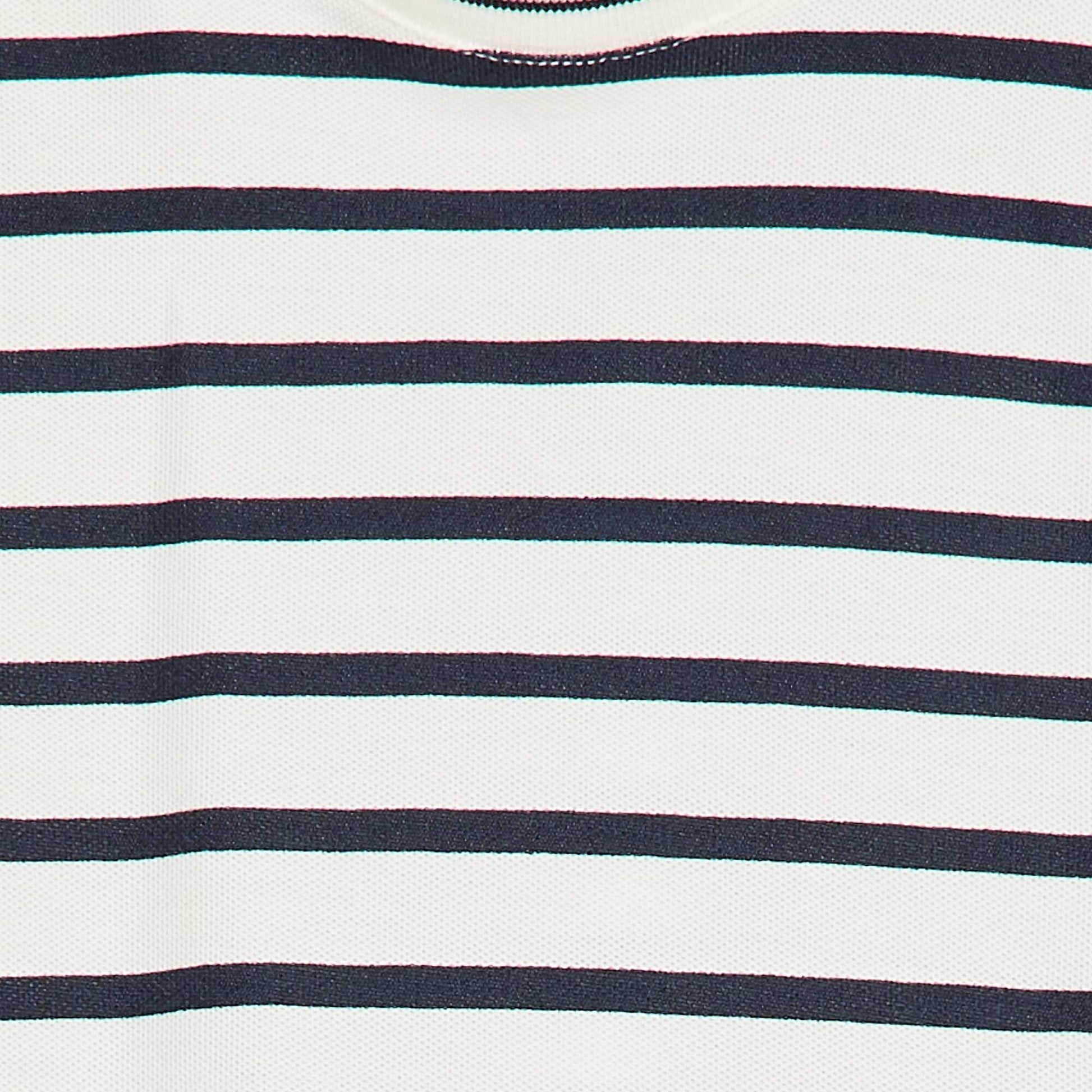 Striped Short-Sleeve Cotton T-shirt WHITE