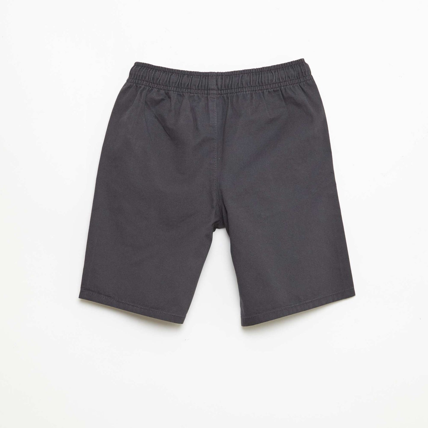 Plain Chino Bermuda Shorts with Drawstrings BLACK
