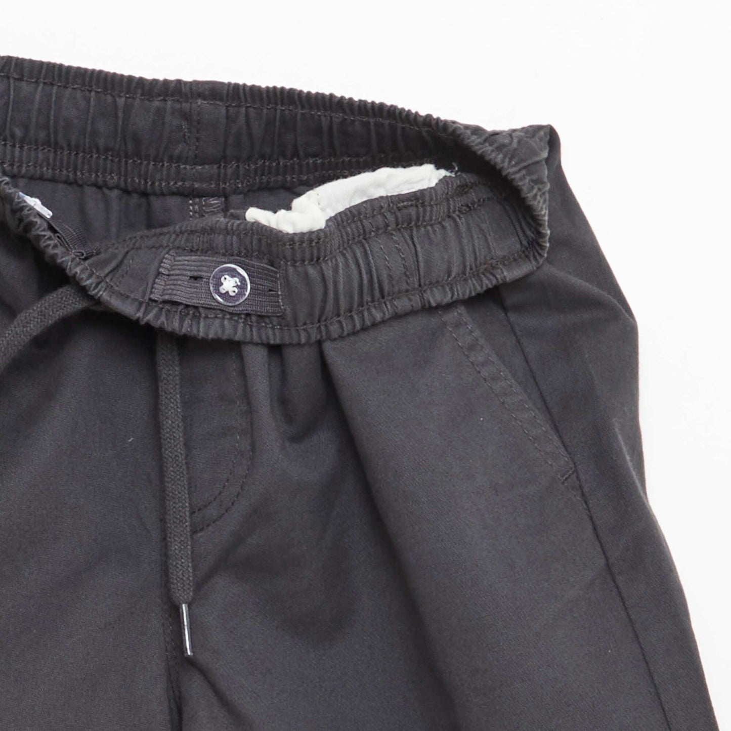 Plain Chino Bermuda Shorts with Drawstrings BLACK