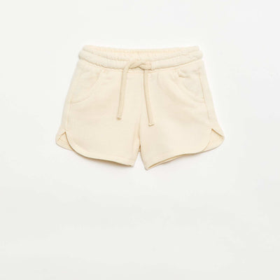 Plain lightweight fleece shorts WHITE