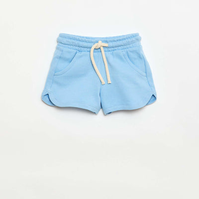 Plain lightweight fleece shorts BLUE