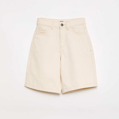 5-Pocket Twill Bermuda Shorts WHITE
