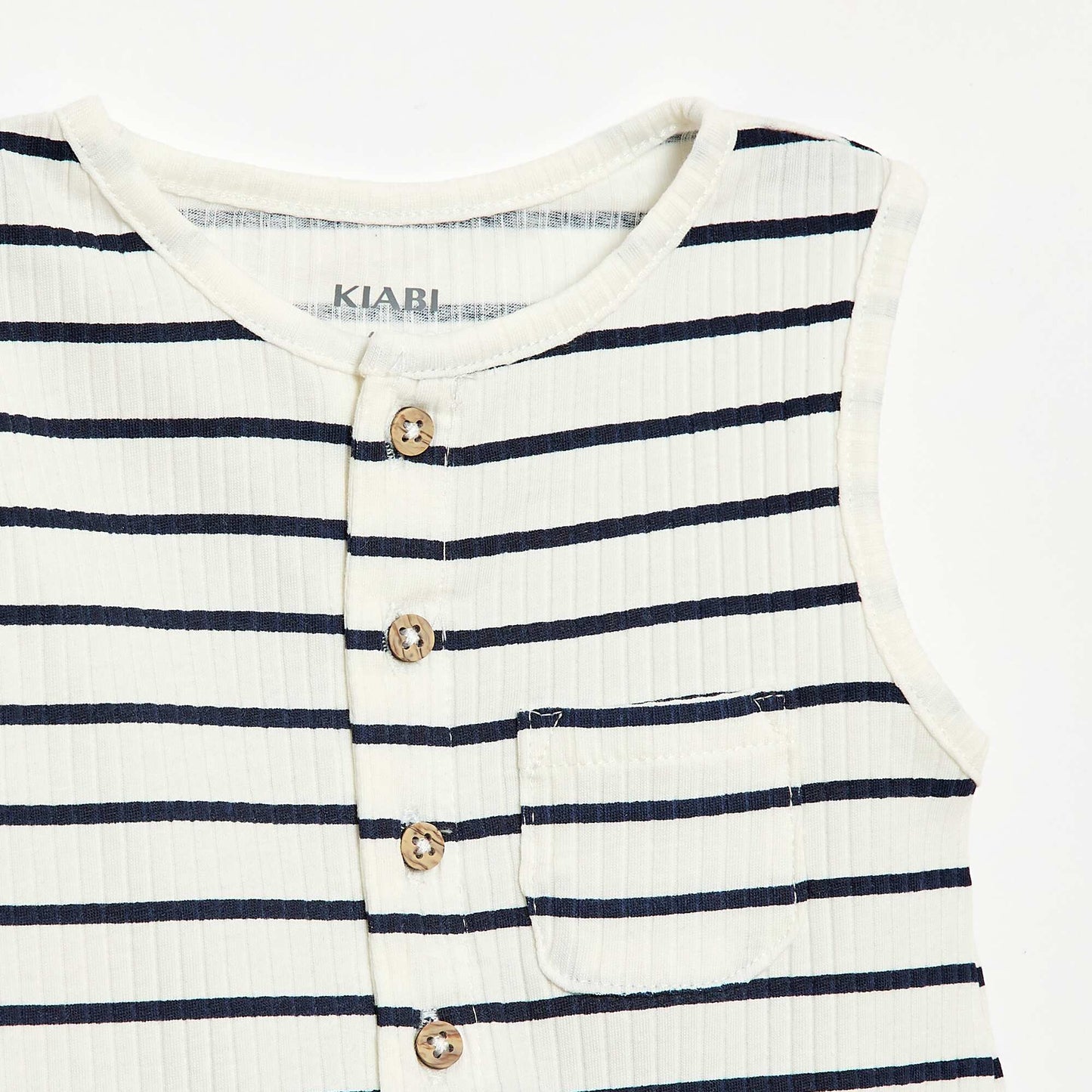 Ribbed knit short romper WHITE
